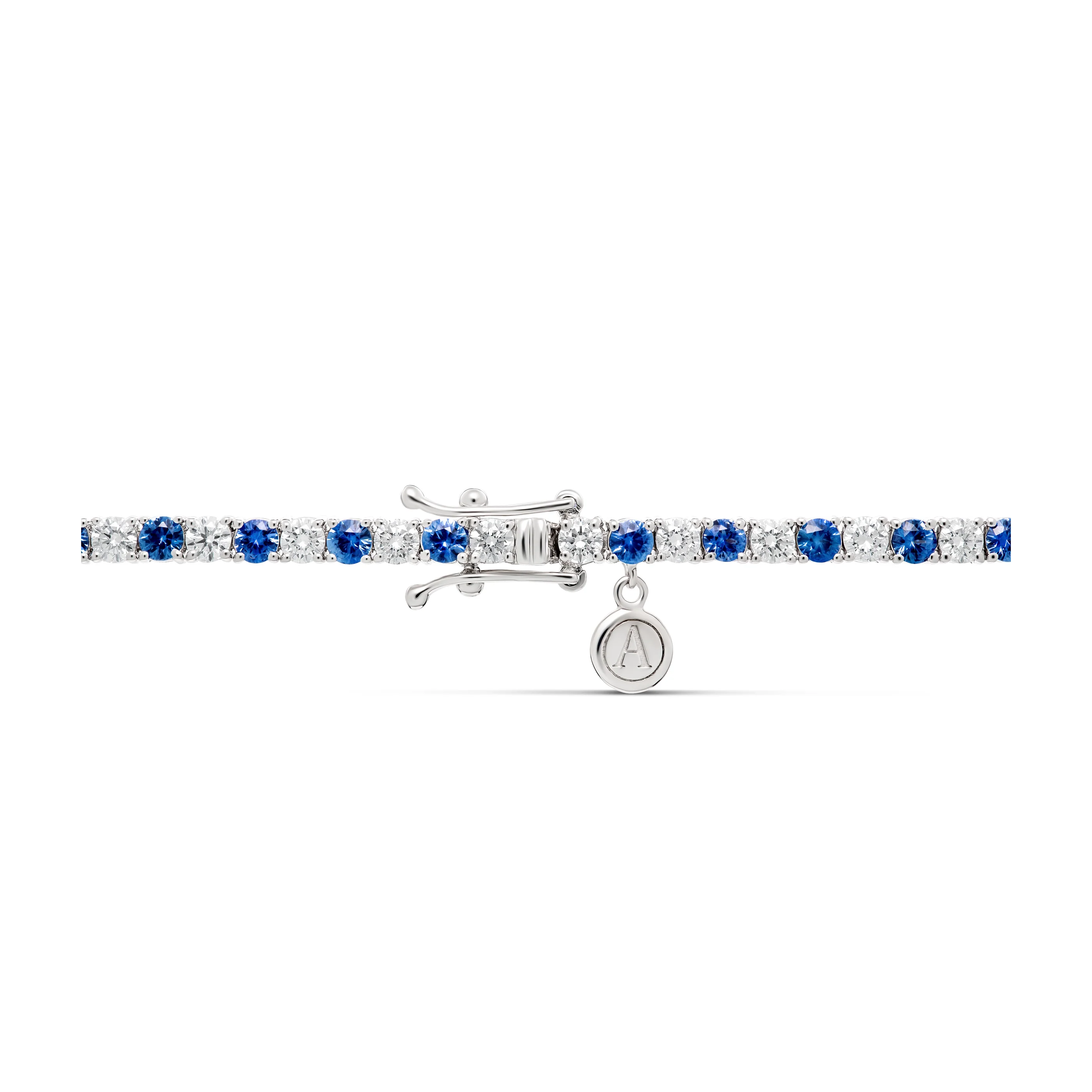 Tennis | Classic Diamond and Sapphire Tennis Bracelet - Image 3