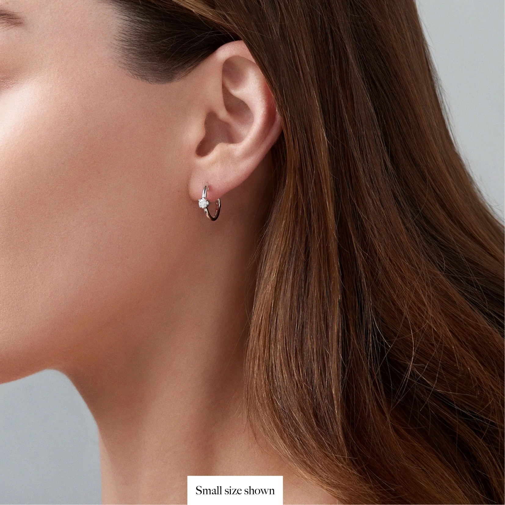Allure Small Diamond Hoops | 18K White Gold - Image 4