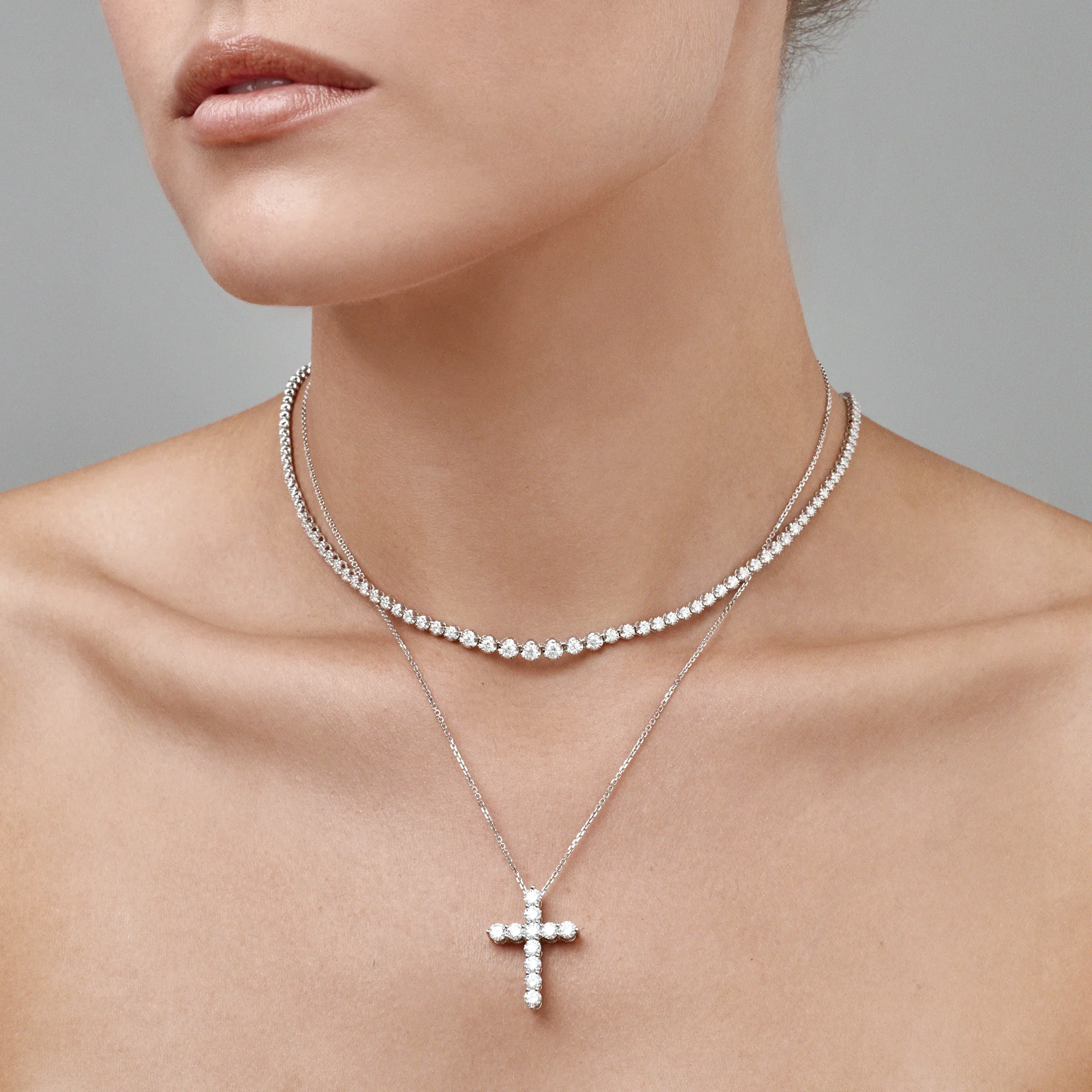 Allure Tennis Natural Diamond Necklace | White Gold - Image 9