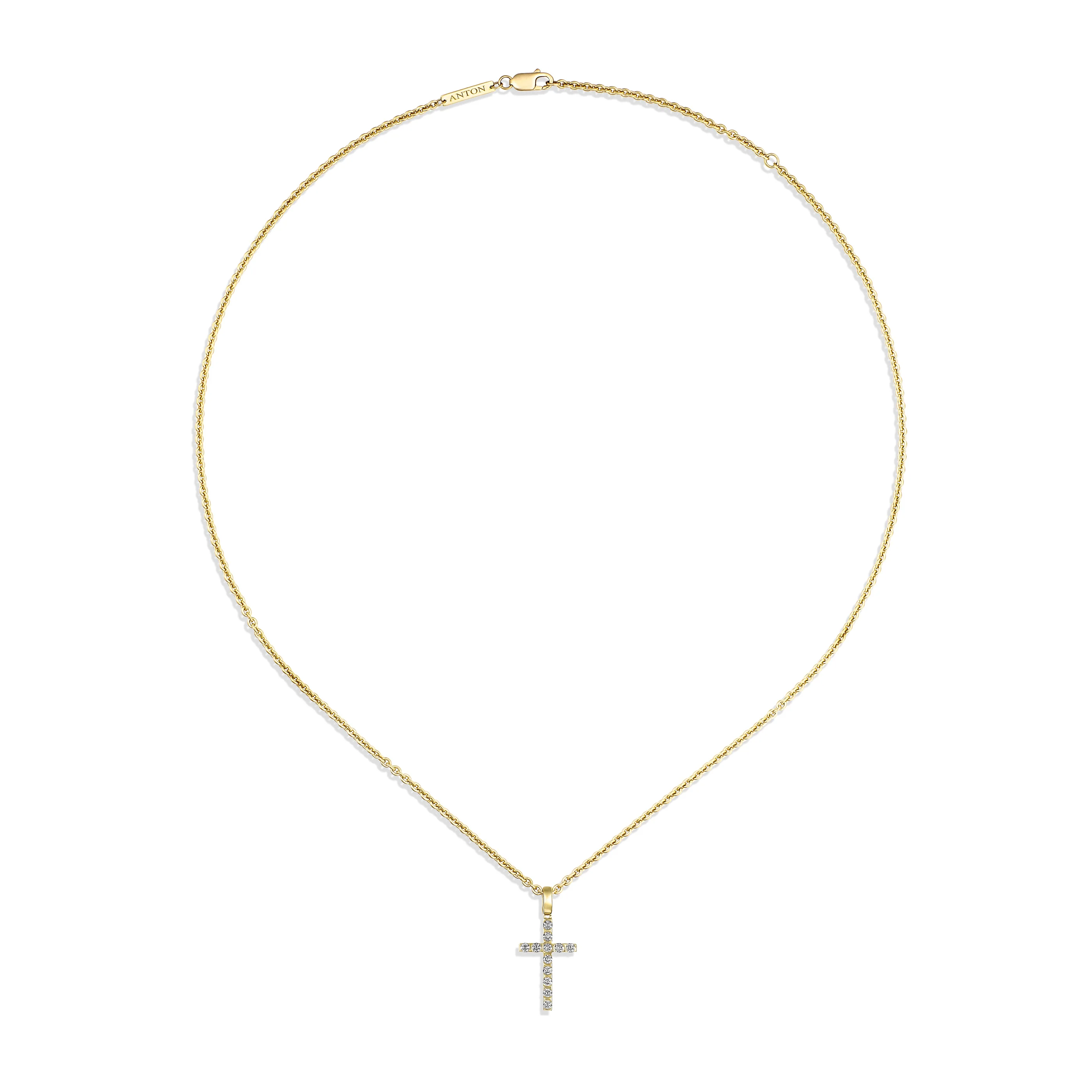 Amarna Diamond Cross Necklace Small | 18K Yellow Gold - Image 2