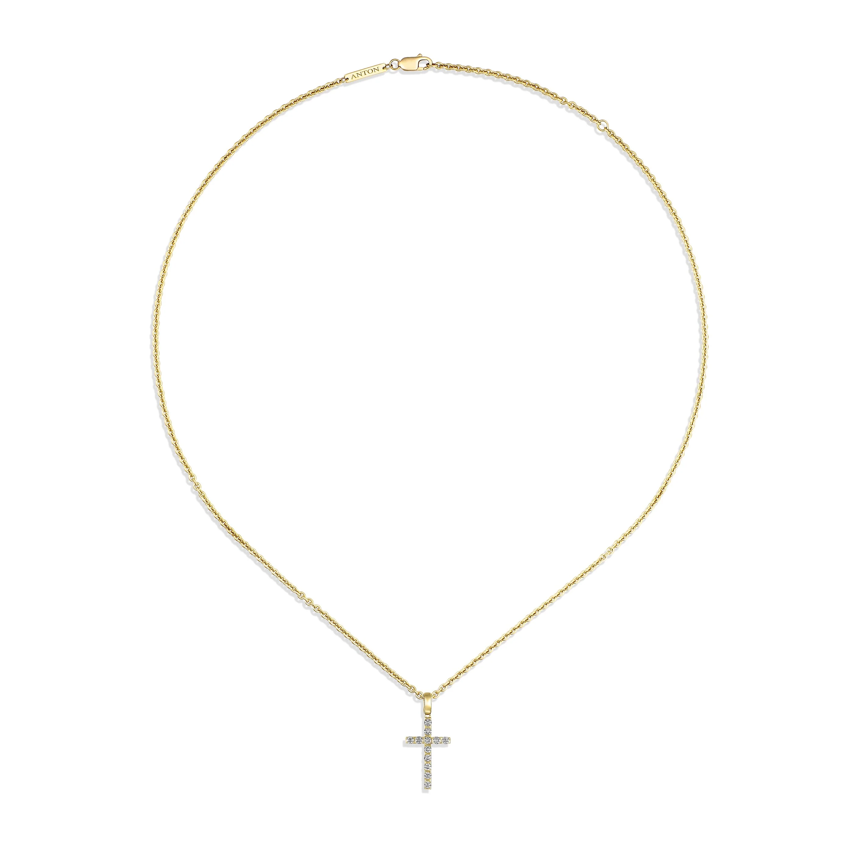 Amarna Diamond Cross Necklace Small | 18K Yellow Gold - Image 4