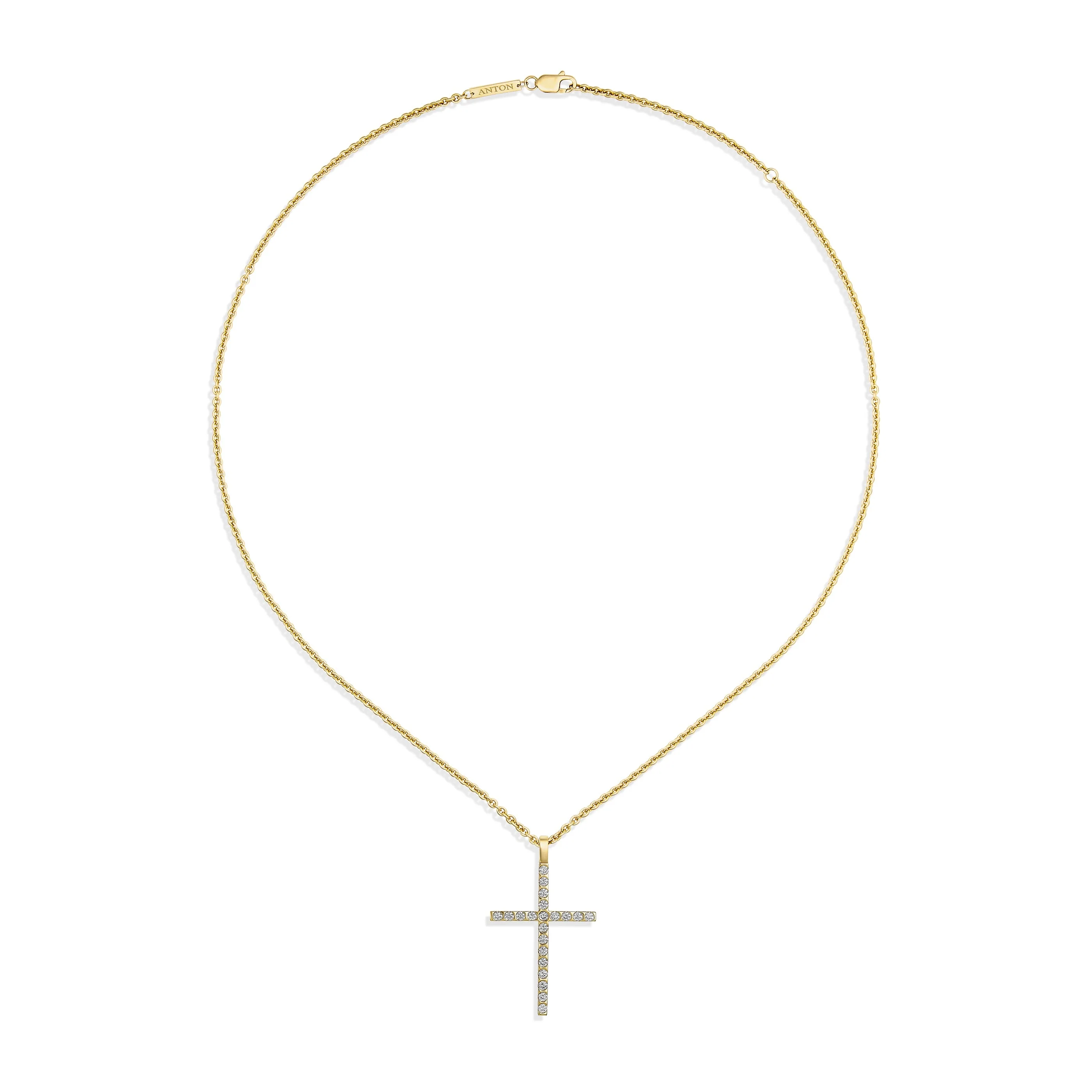 Amarna Diamond Cross Necklace Large | 18K Yellow Gold - Image 4