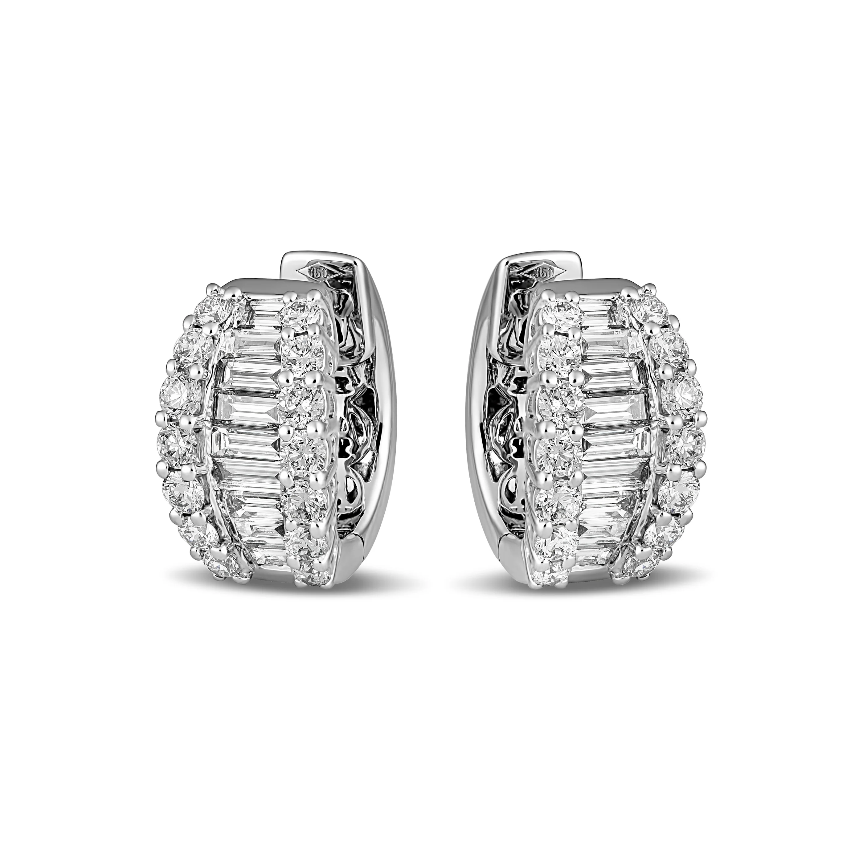 Artisan Baguette Huggies | Yellow Gold & Natural Diamond - Image 5