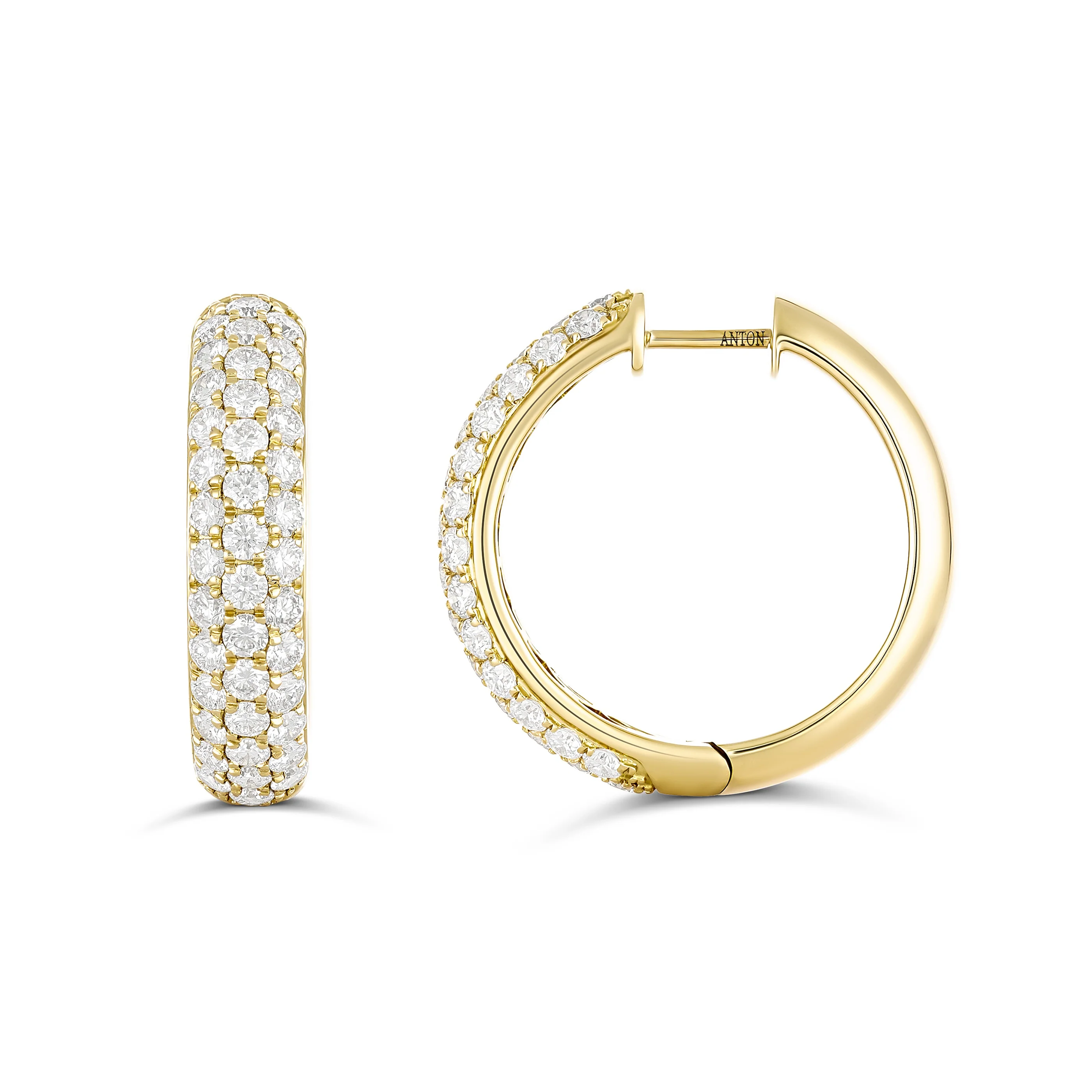 Artisan Canyon Large Round Huggies | 18K Yellow Gold