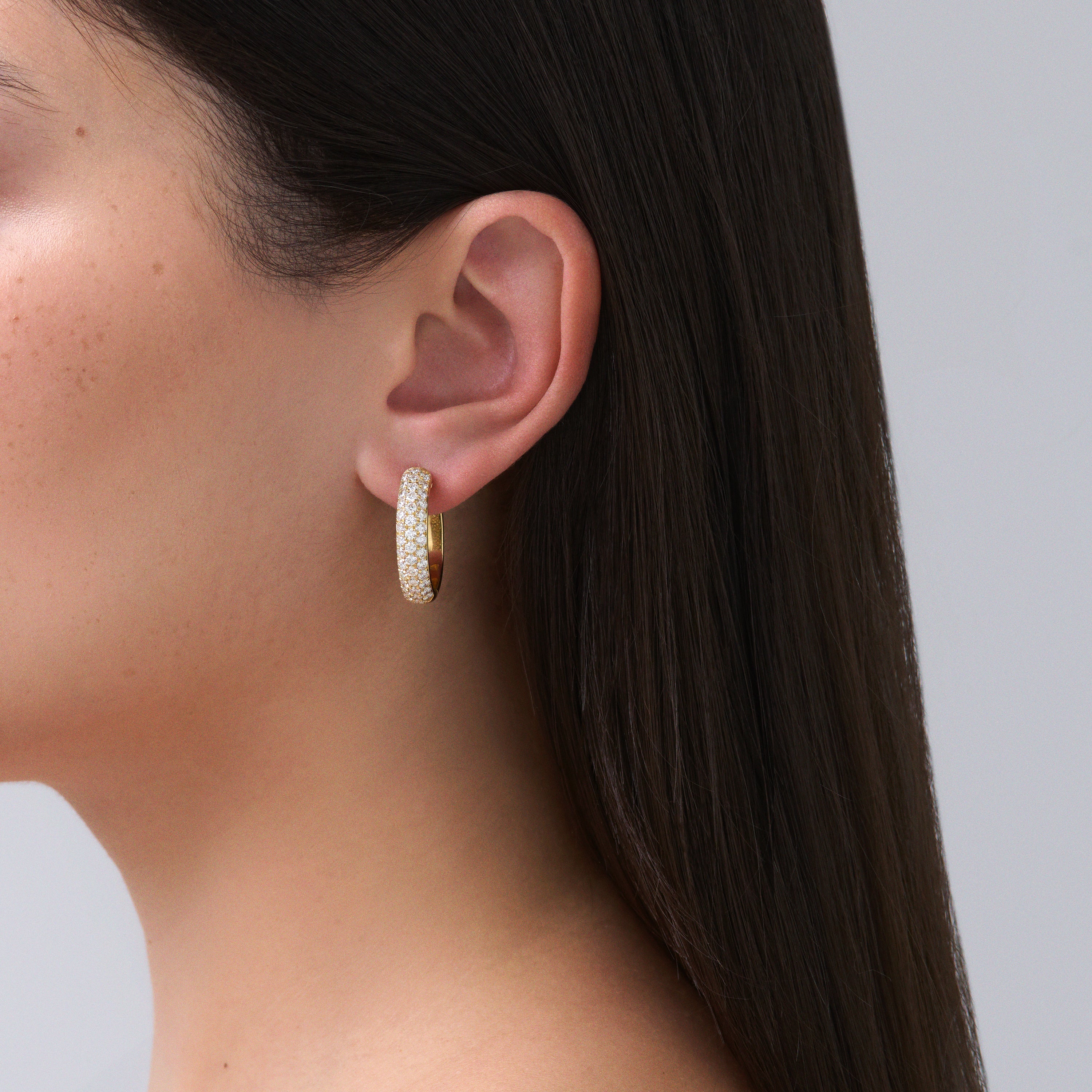 Artisan Canyon Large Round Huggies | 18K Yellow Gold - Image 2