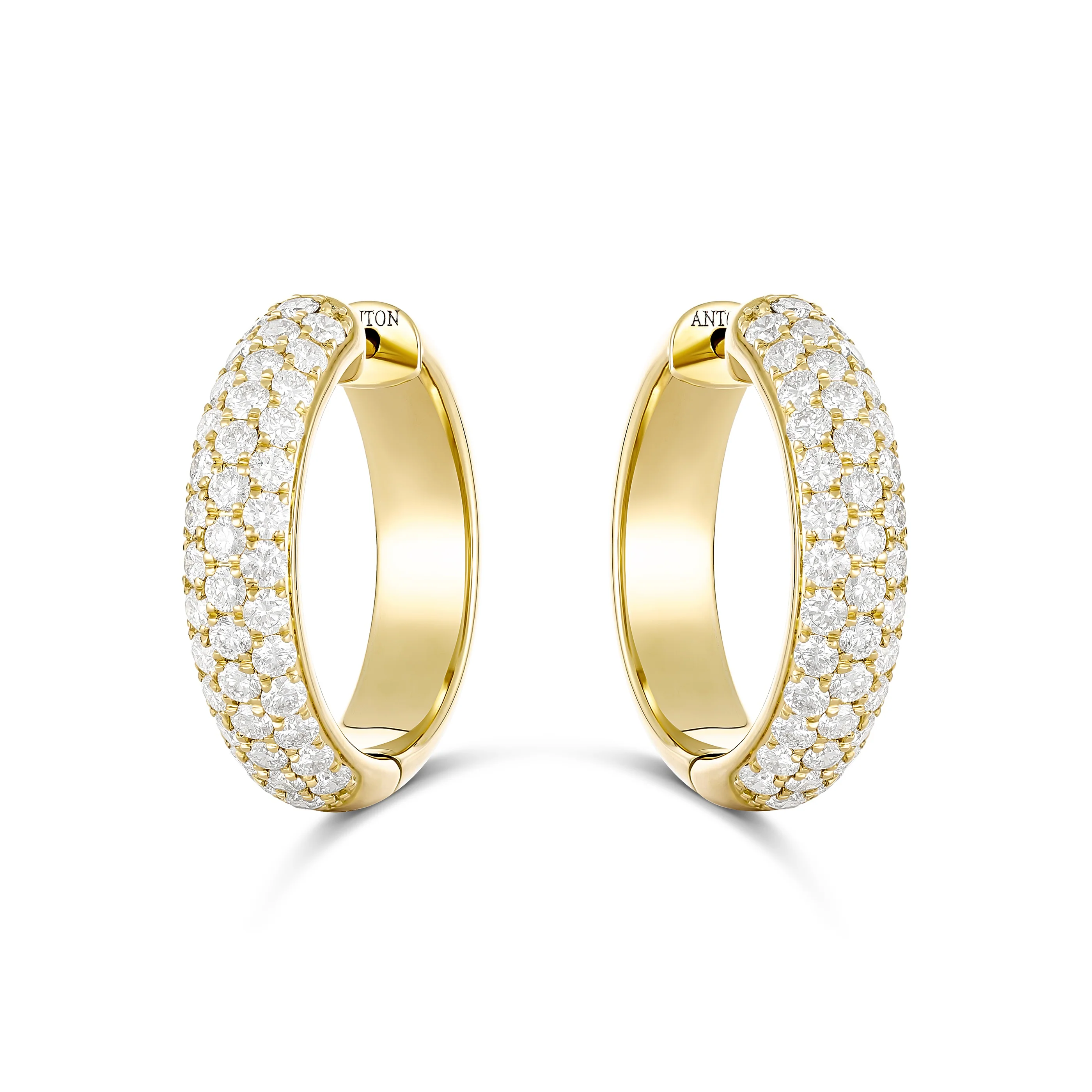 Artisan Canyon Large Round Huggies | 18K Yellow Gold - Image 3
