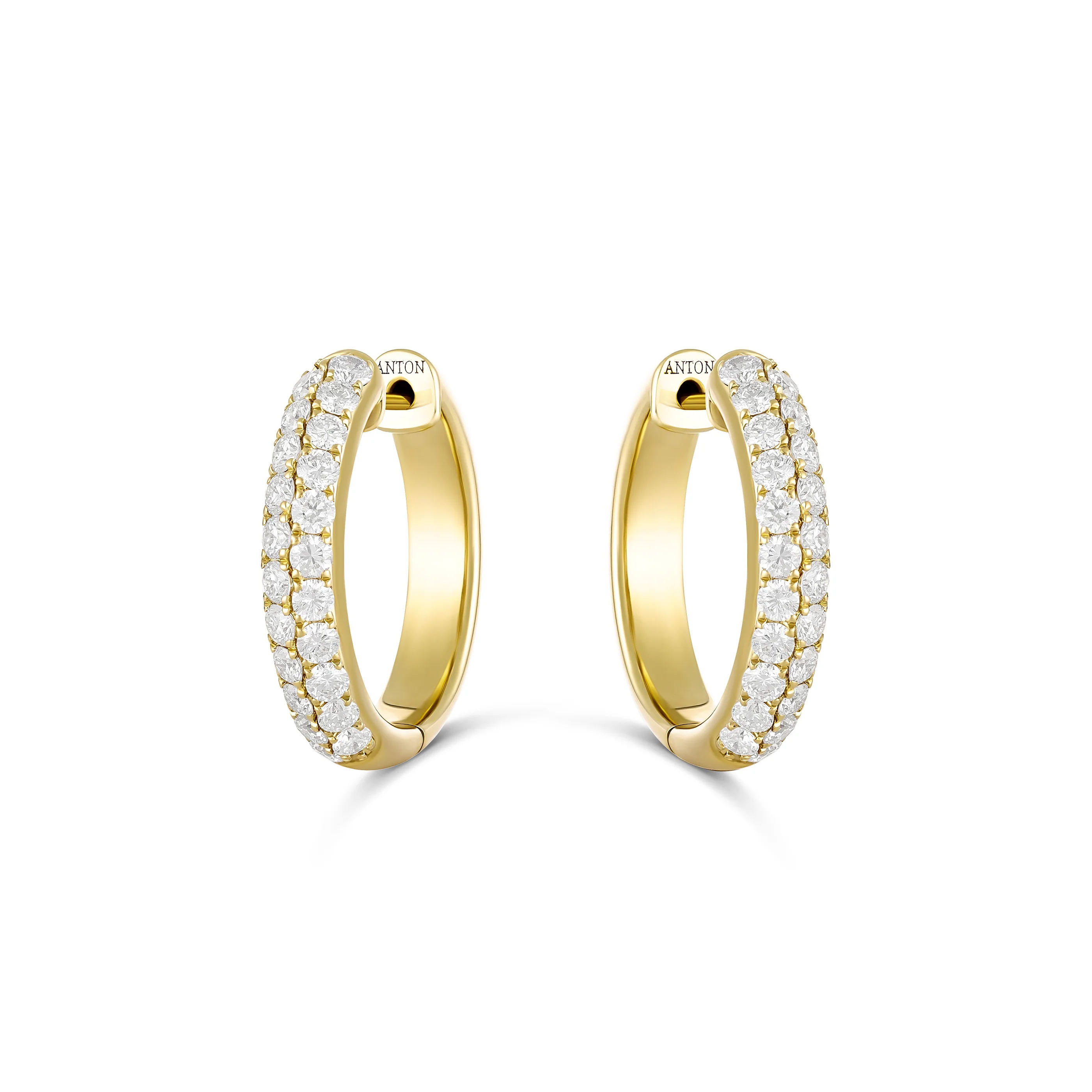 Artisan Canyon Medium Round Huggies | 18K Yellow Gold - Image 3
