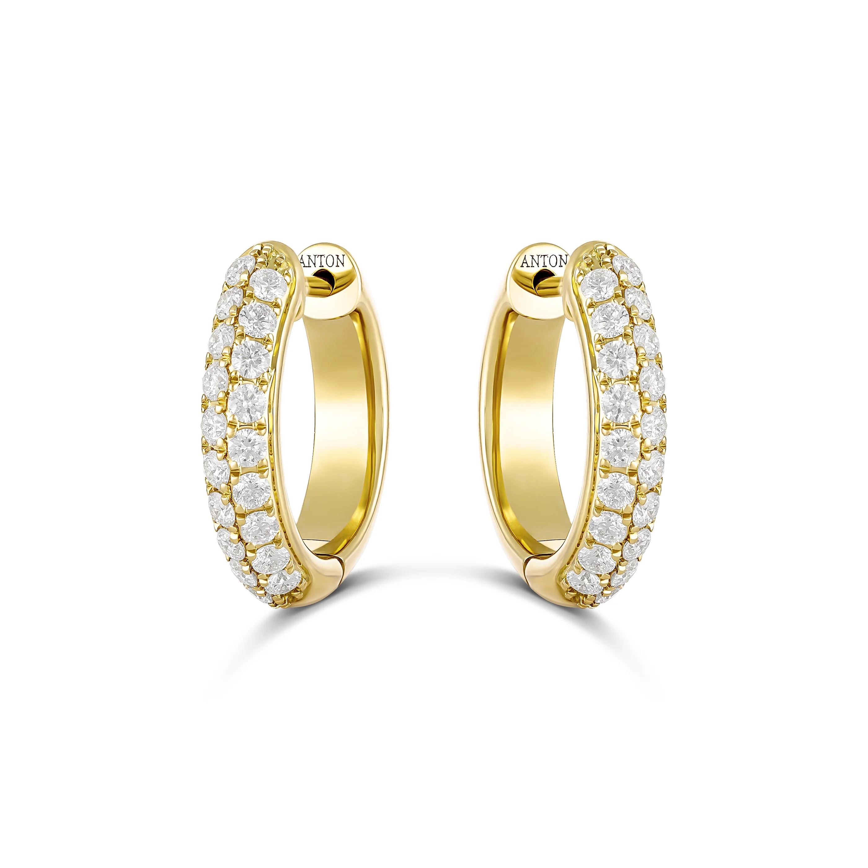 Artisan Canyon Small Round Huggies | Yellow Gold - Image 3
