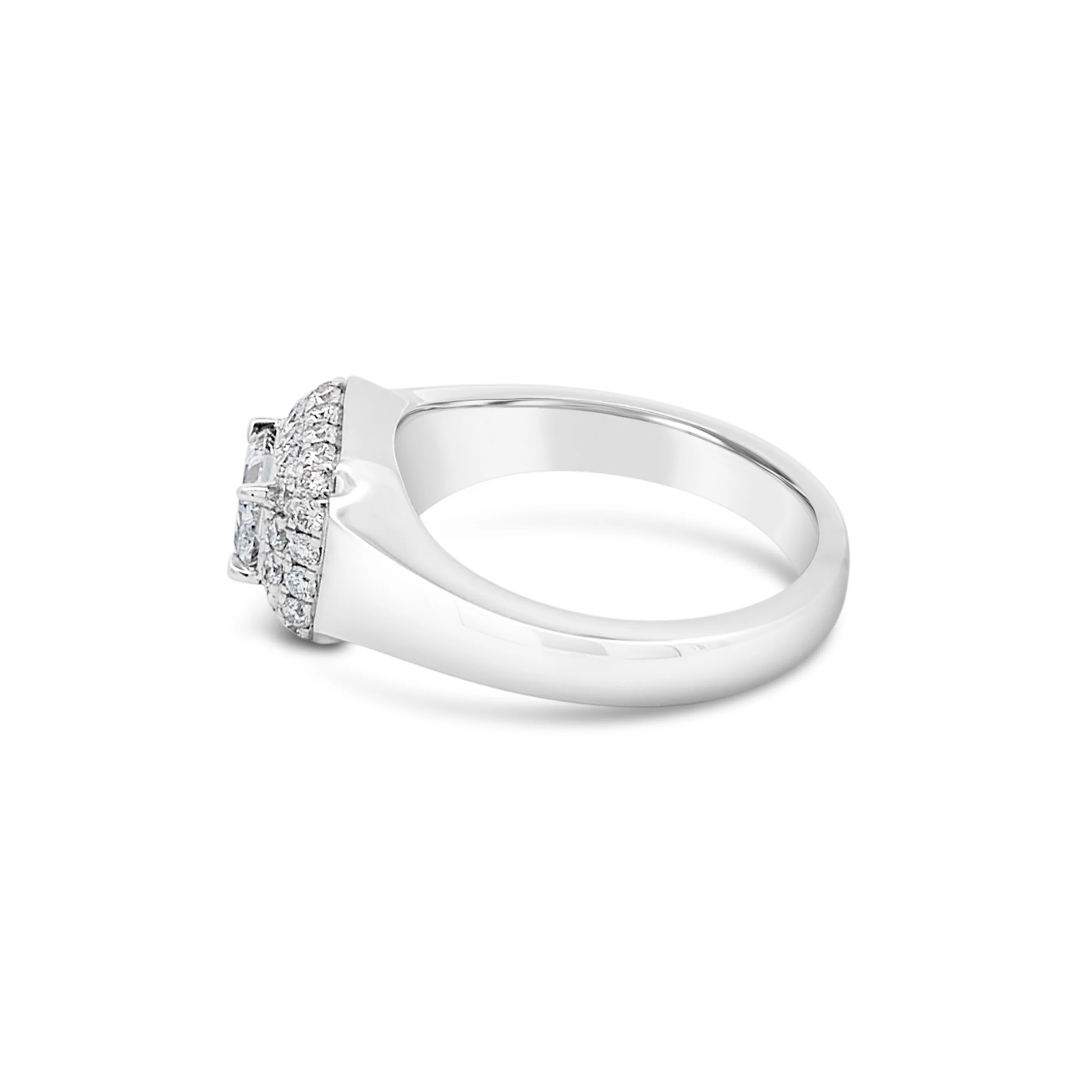 Artisan Sigma Emerald Cut Diamond Signet Ring | 18K White Gold - Image 3