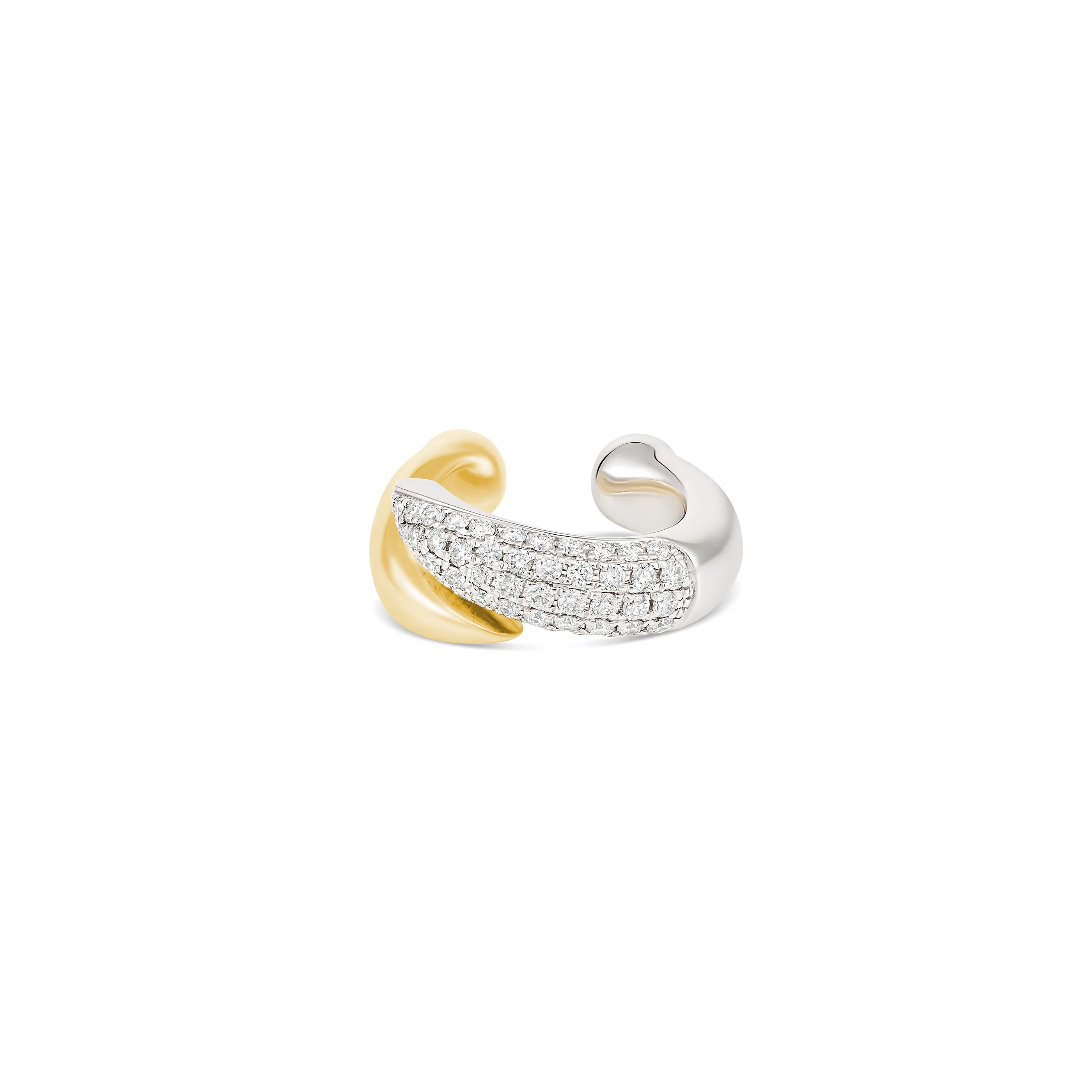 Artisan Two Tone Diamond Ear Cuff Large - Image 3