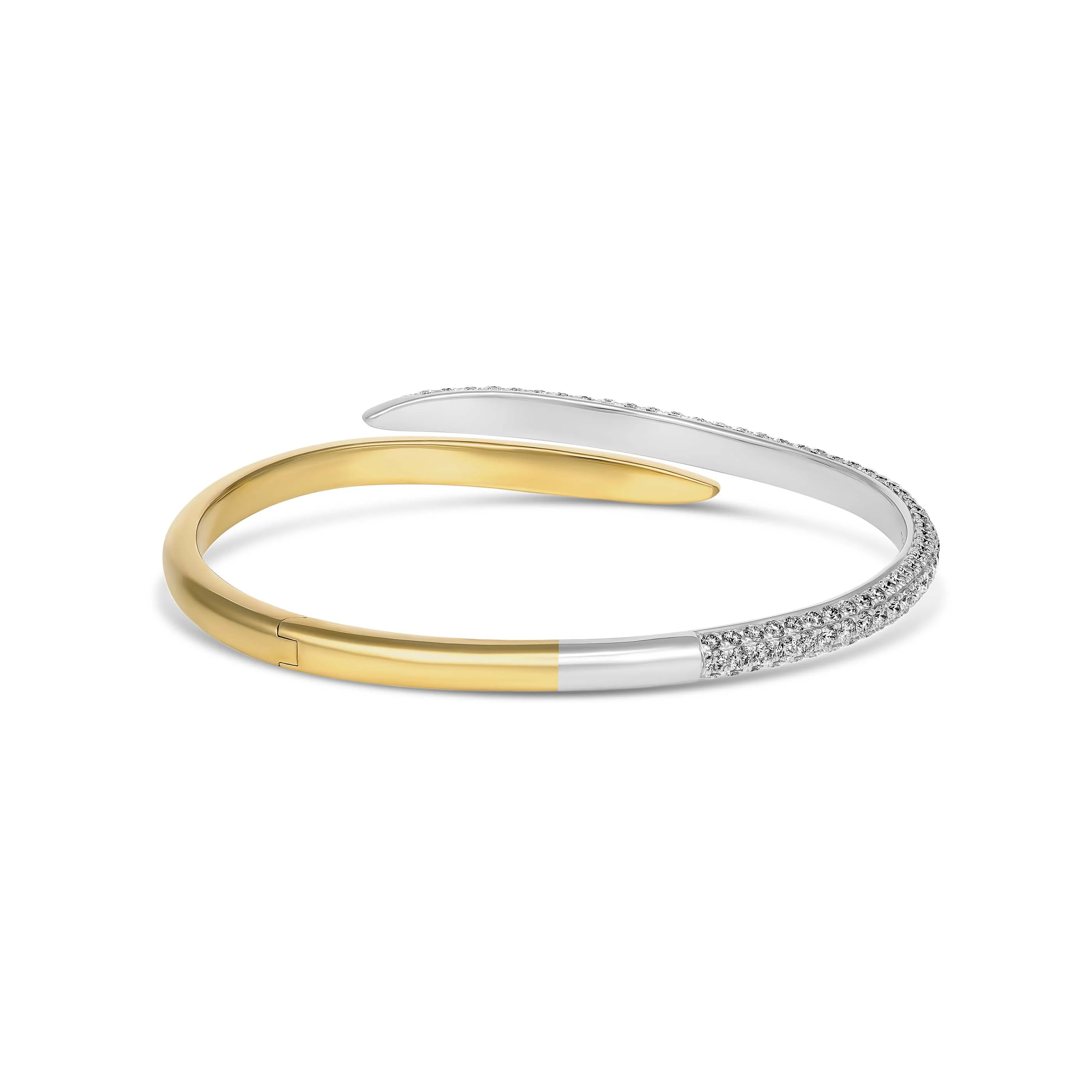 Artisan Two Tone Diamond Bangle | 18K Yellow Gold - Image 3