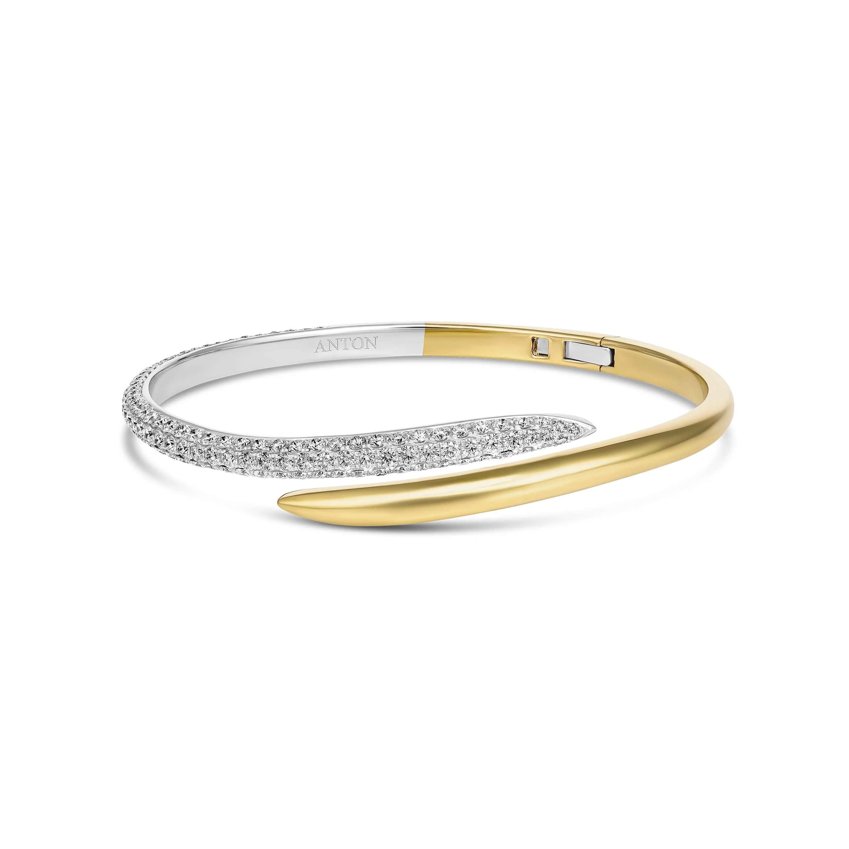 Artisan Two Tone Diamond Bangle | 18K Yellow Gold - Image 4