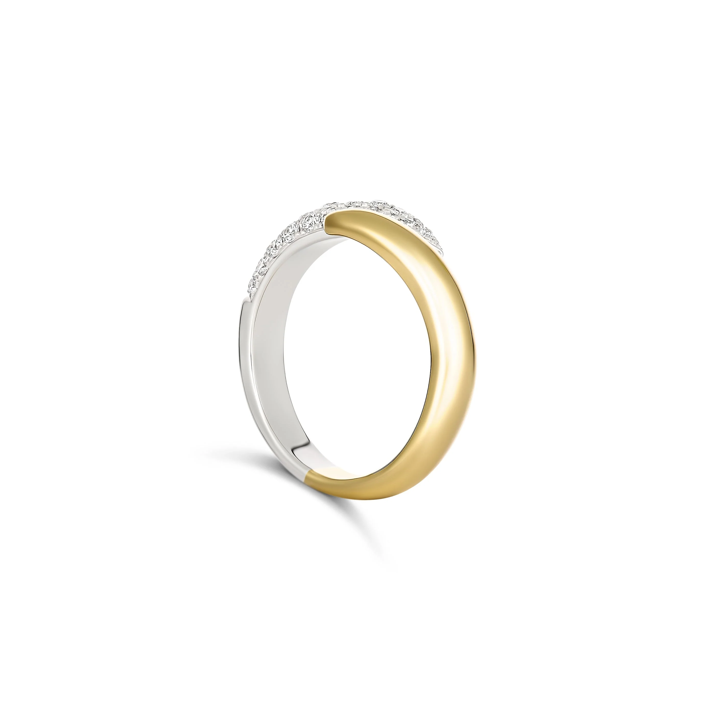 Artisan Two Tone Three Row Diamond Ring - Image 4