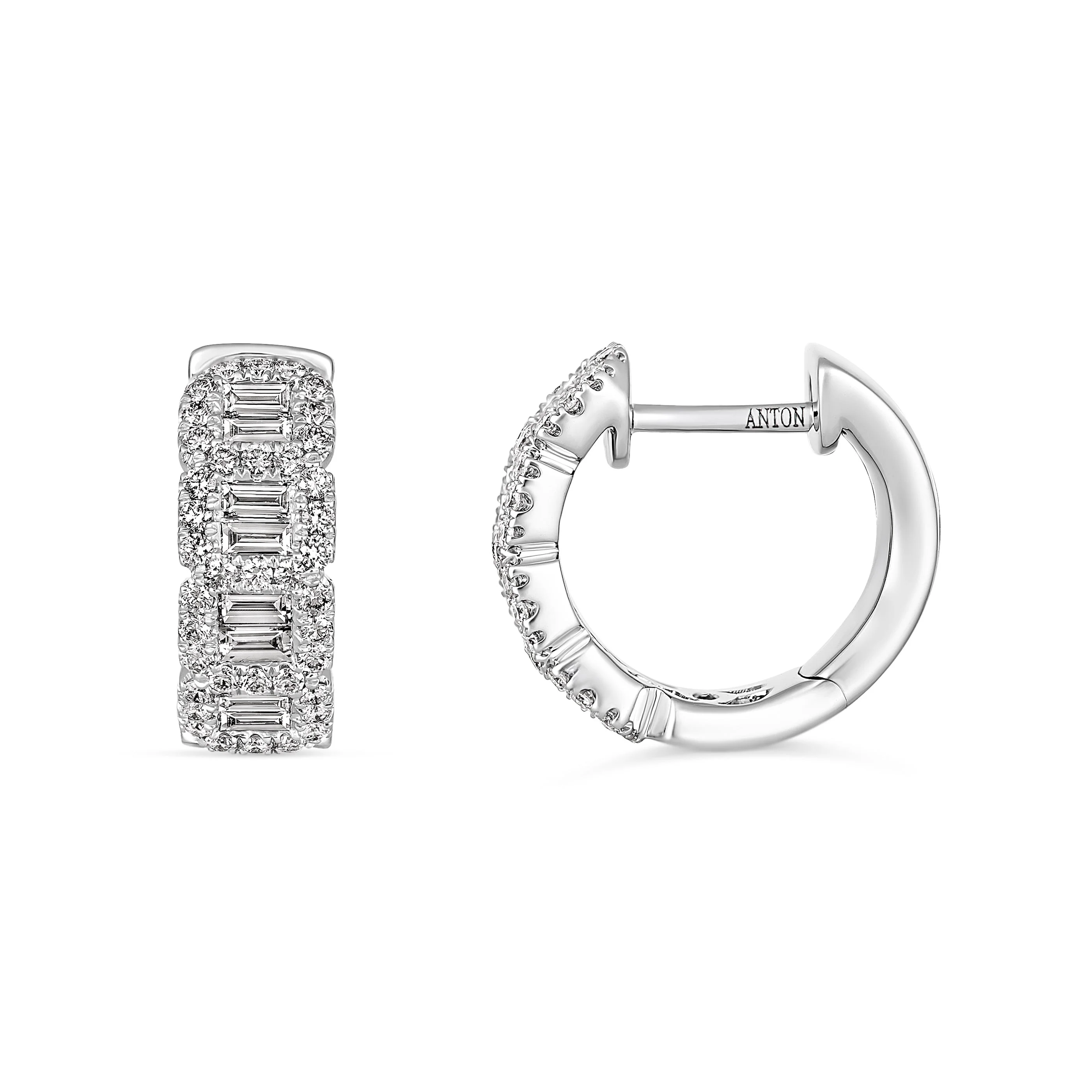 Artisan Valley Halo Diamond Hoops | 18K White Gold - Image 3