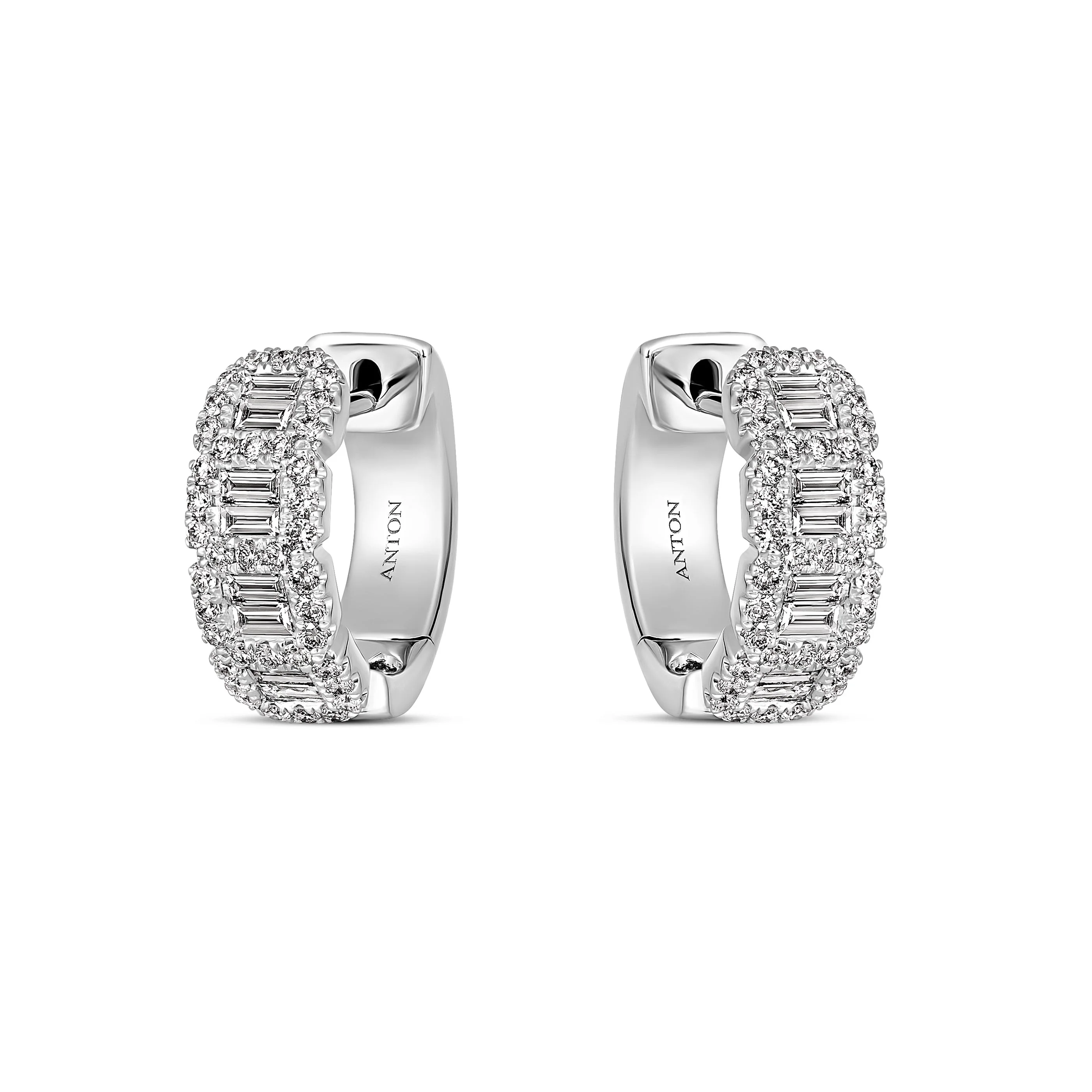 Artisan Valley Halo Diamond Hoops | 18K White Gold - Image 4