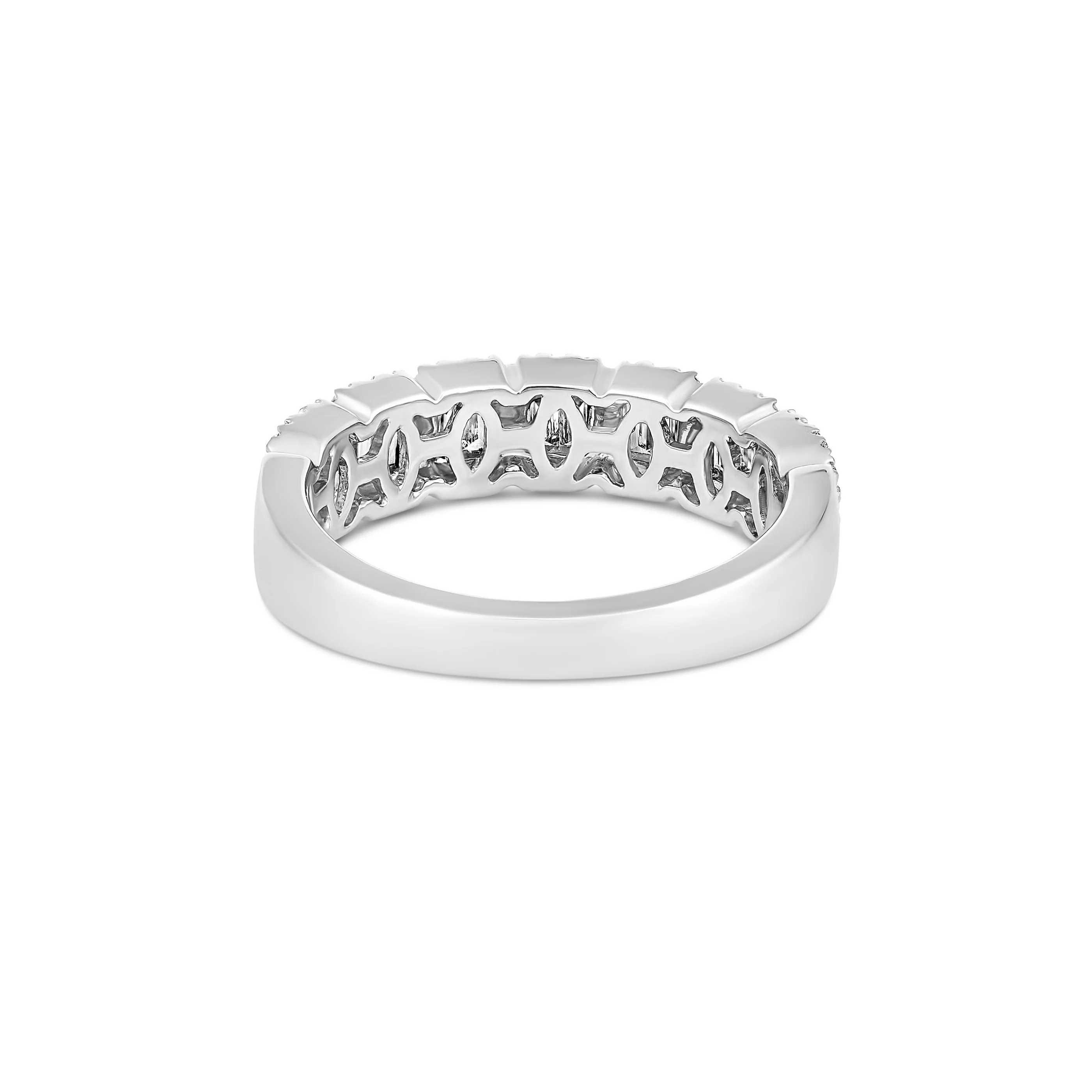 Artisan Valley Halo Half Eternity Diamond Ring | 18K White Gold - Image 3