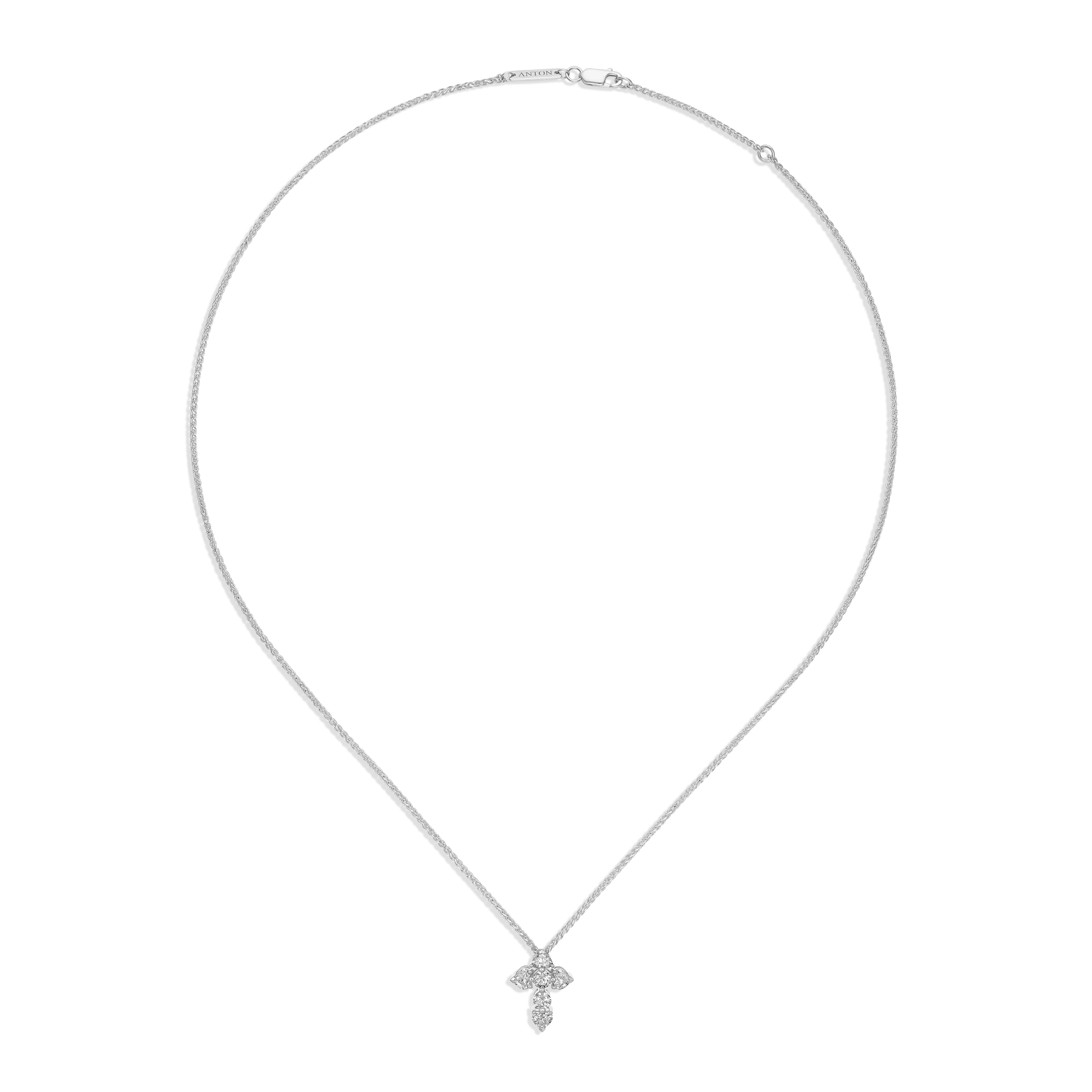 Aurora | Cross Diamond Necklace White Gold - Image 8