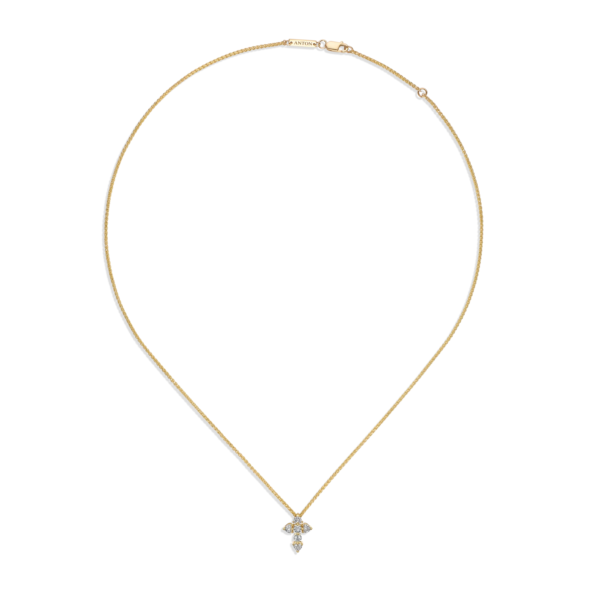 Aurora | Diamond Cross Necklace Yellow Gold - Image 3