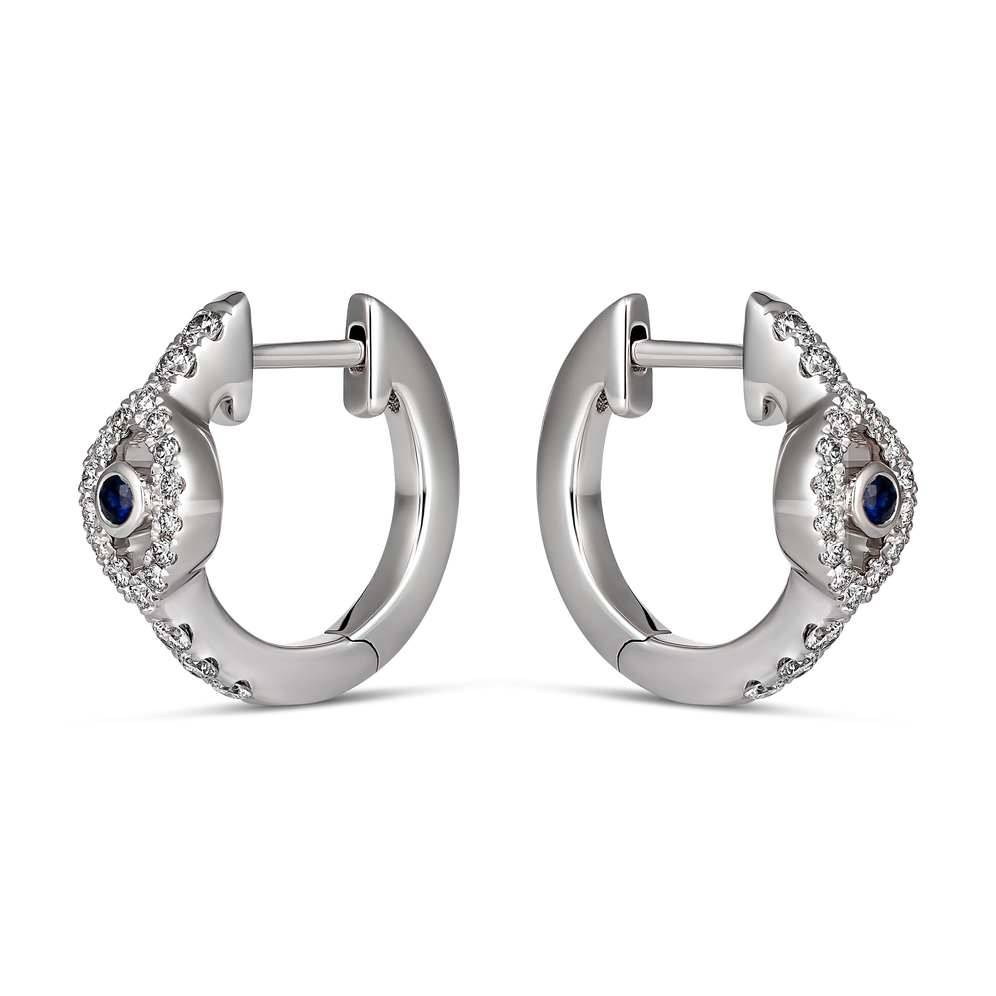 Capri Dreaming® Cora Evil Eye Diamond Huggies | 18K White Gold - Image 5