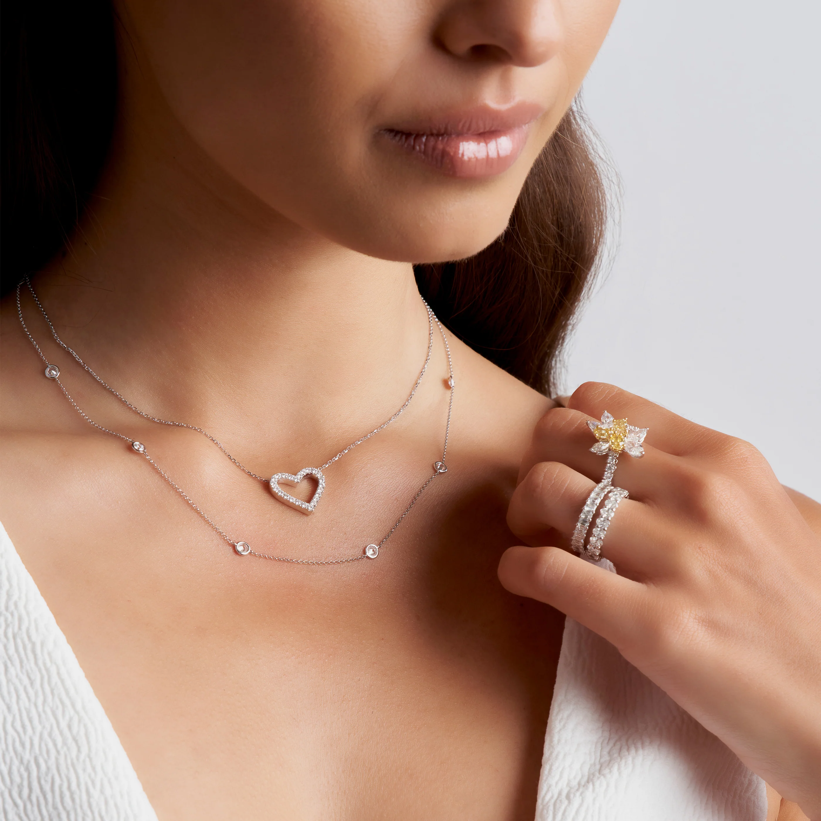 Capri Dreaming® Dot Chain 0.27CT Necklace | 18K White Gold - Image 2
