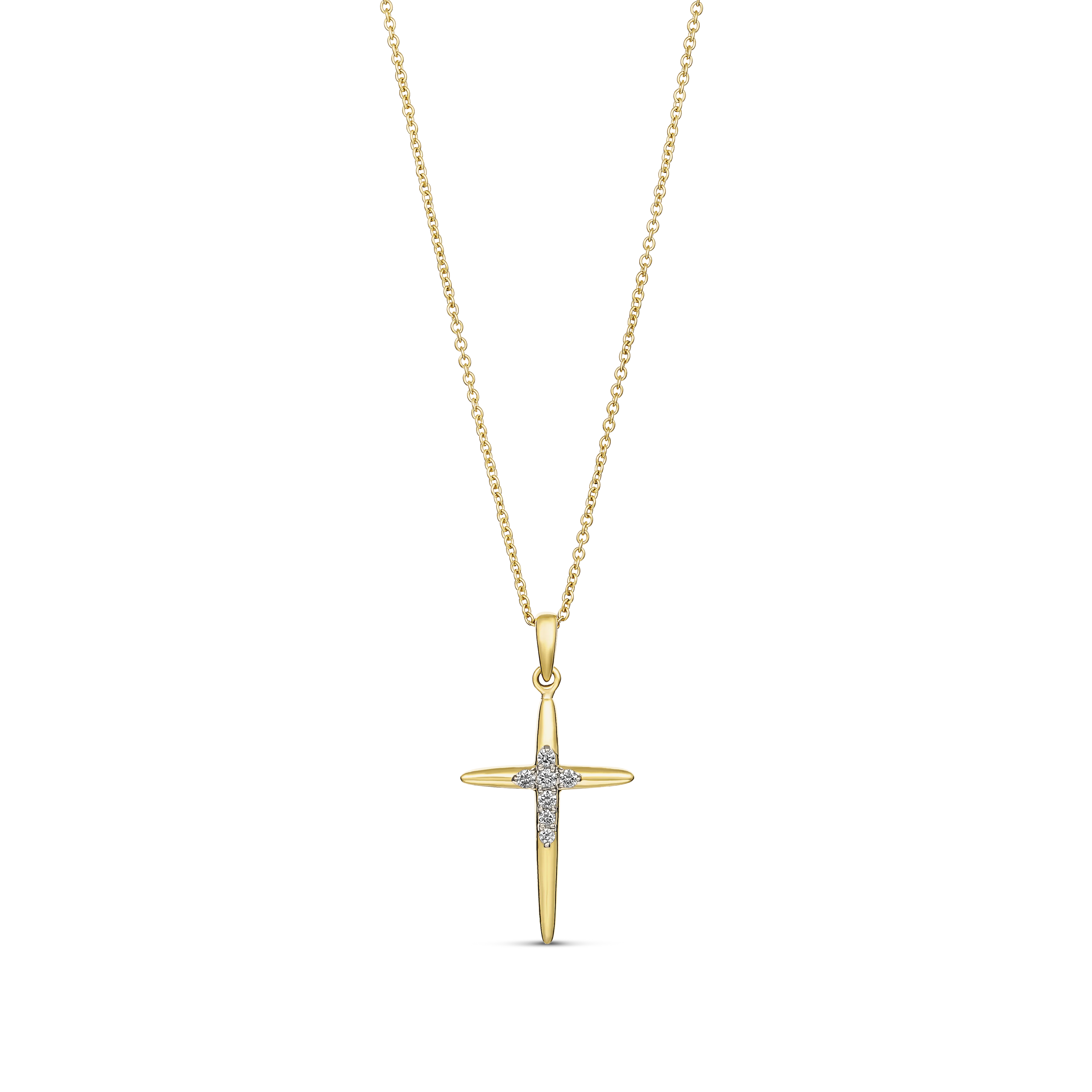 Capri Dreaming® Adina Diamond Cross Necklace | 18K Yellow Gold