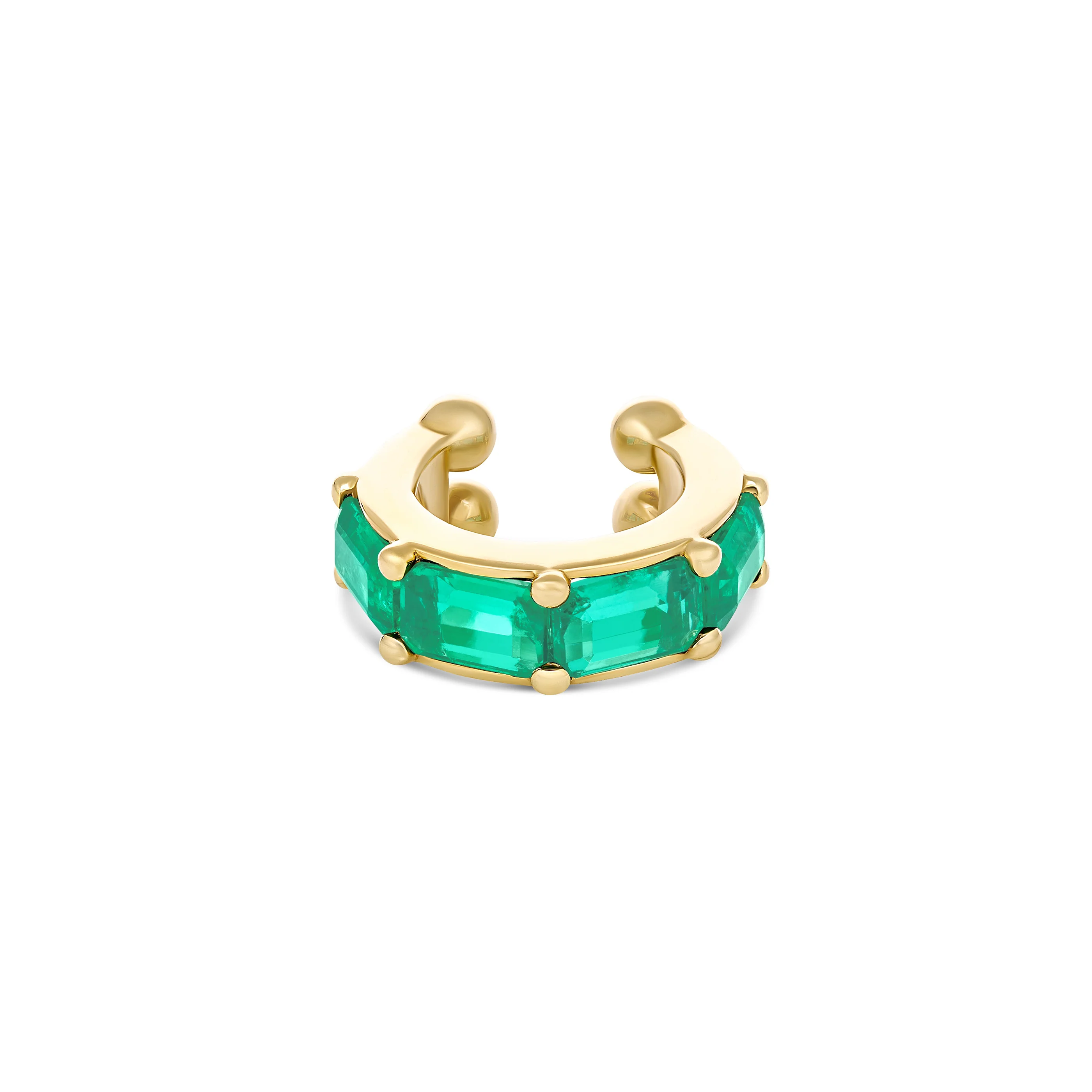 Riviera Emerald Gemstone Ear Cuff | 18K Yellow Gold - Image 4
