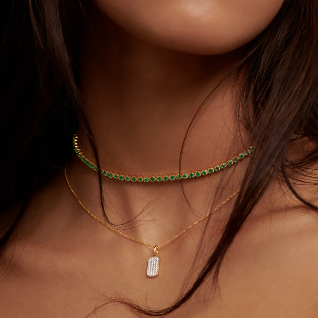 Capri Dreaming® Emerald Tennis Choker | 18K Yellow Gold - Image 4
