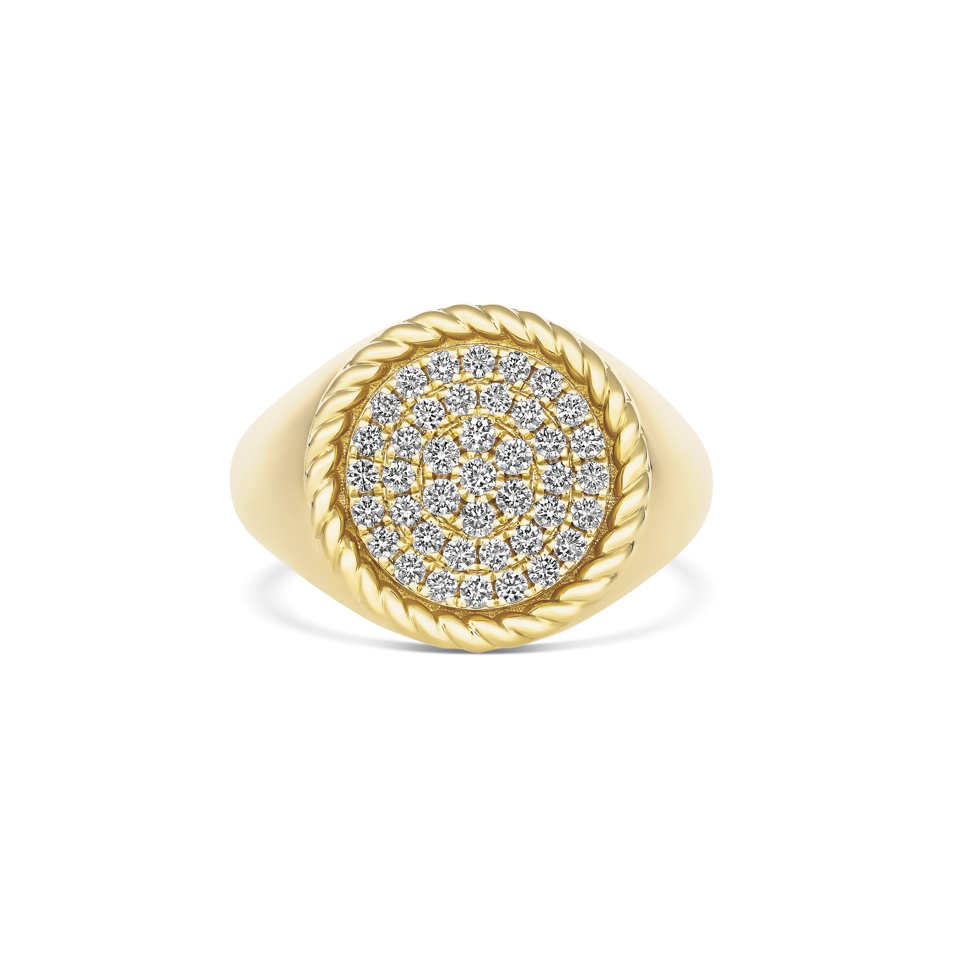 Capri Dreaming® Pave Diamond Signet Ring | 18K Yellow Gold