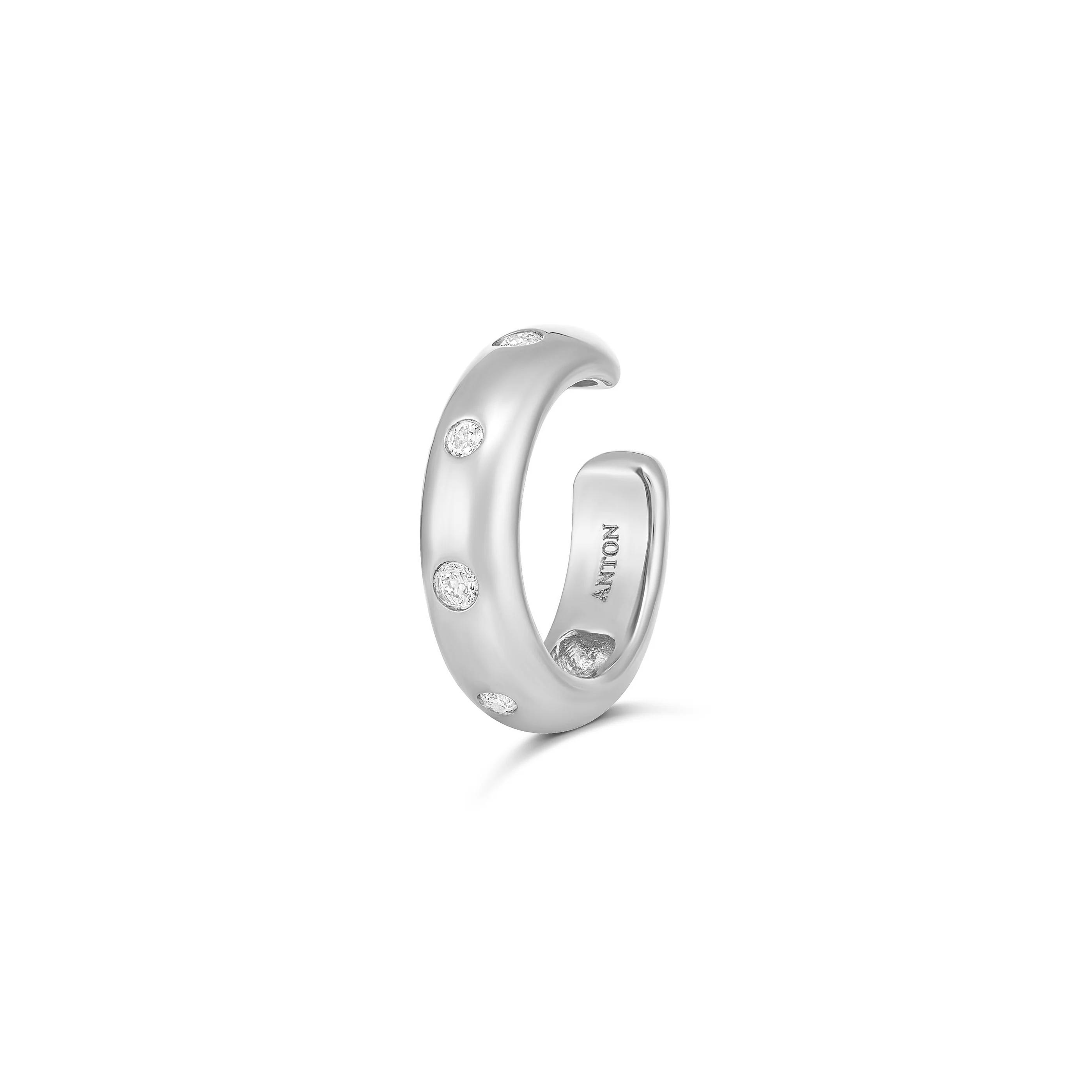 Capri Dreaming® Pebble Ear Cuff Small | White Gold - Image 6