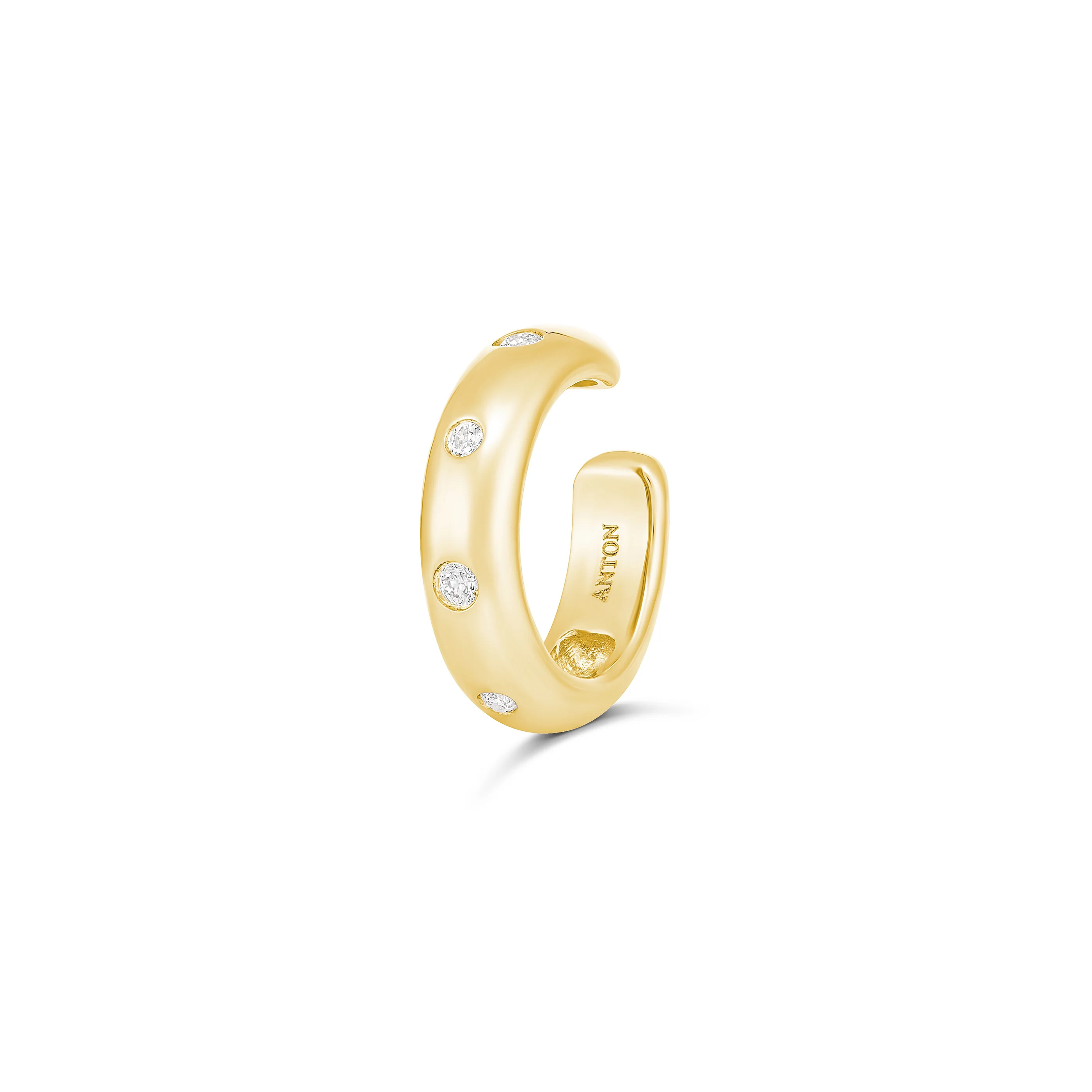 Capri Dreaming® Pebble Ear Cuff Small | White Gold - Image 8