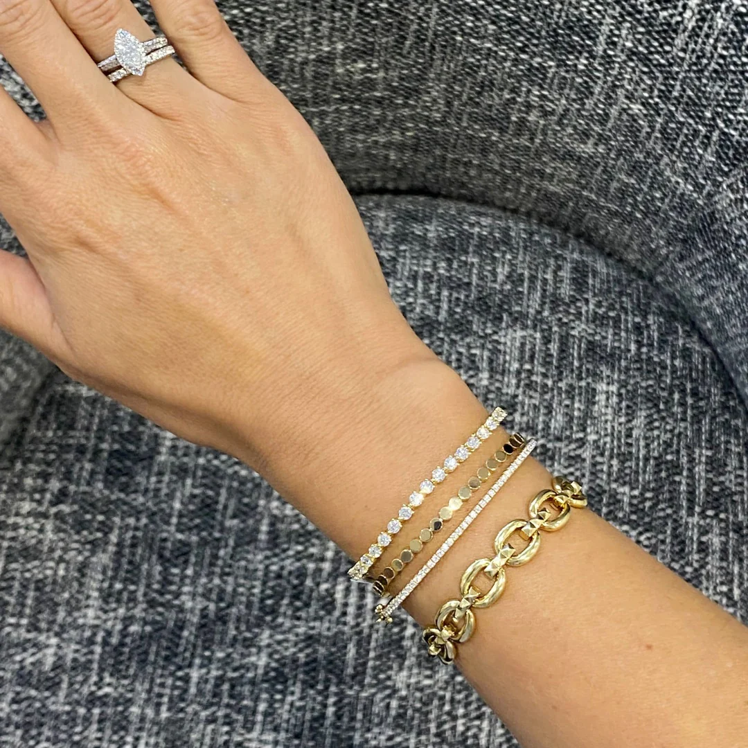 Capri Dreaming® Golden Tennis Bracelet | White Gold - Image 6