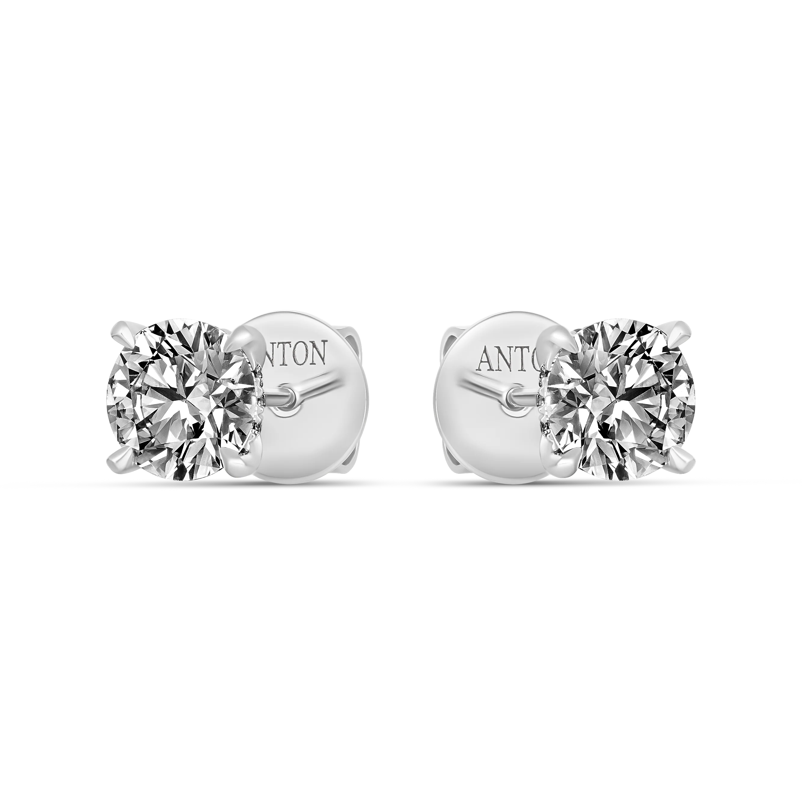 Classic Crawford Round Brilliant Cut Diamond Stud Earrings - Image 4