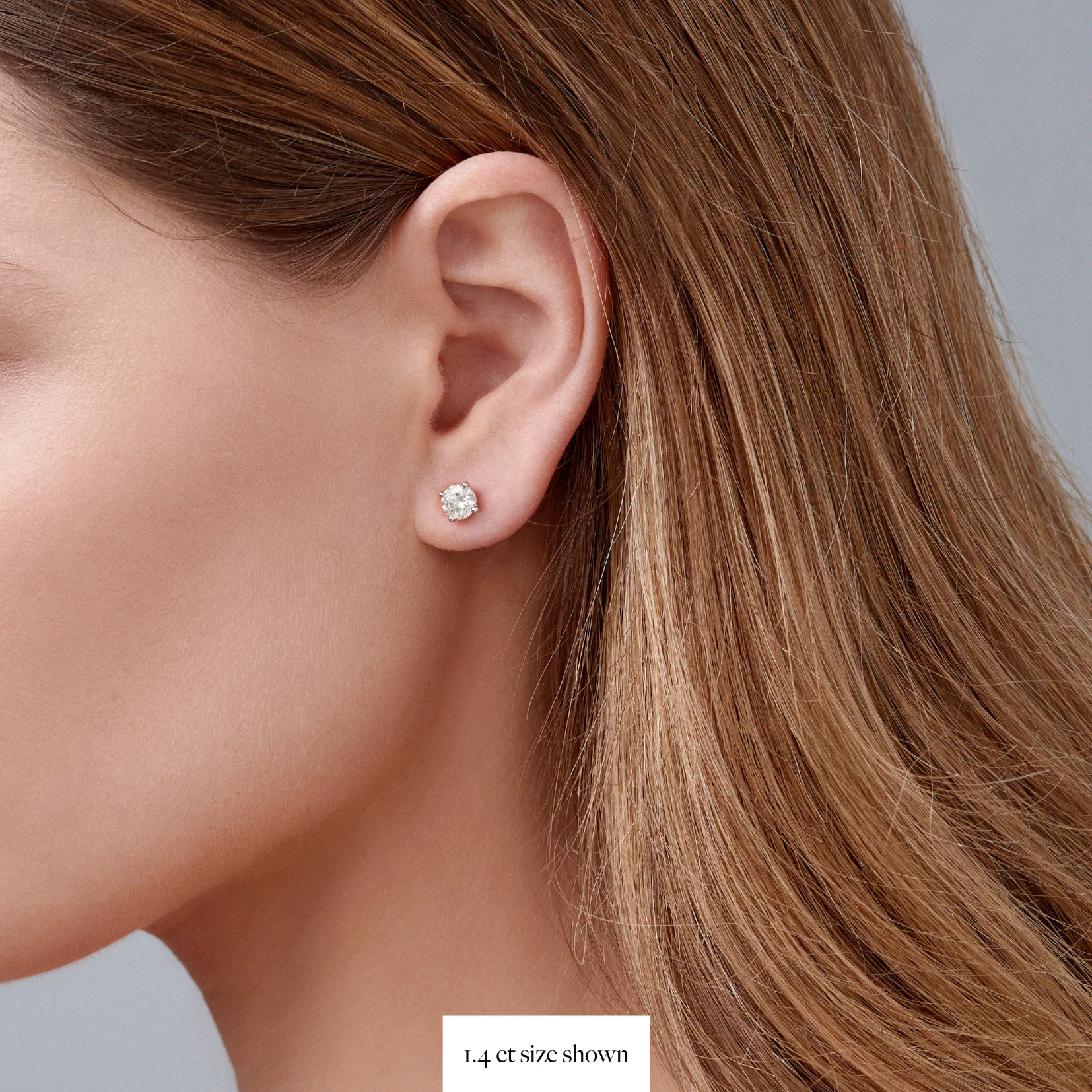 Classic Natural Diamond 4 Claw Stud Earrings | 18K White Gold - Image 18