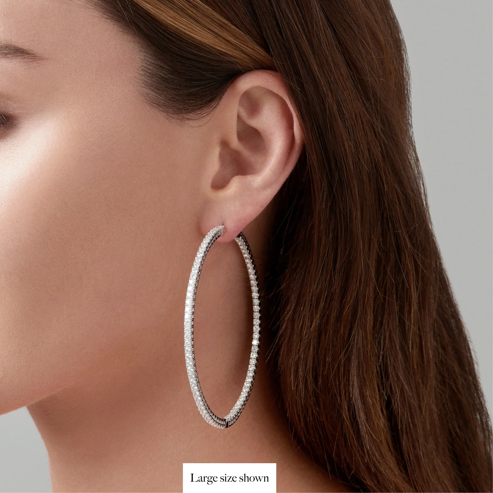 Classic Eternity Hoops | White Gold - Image 7