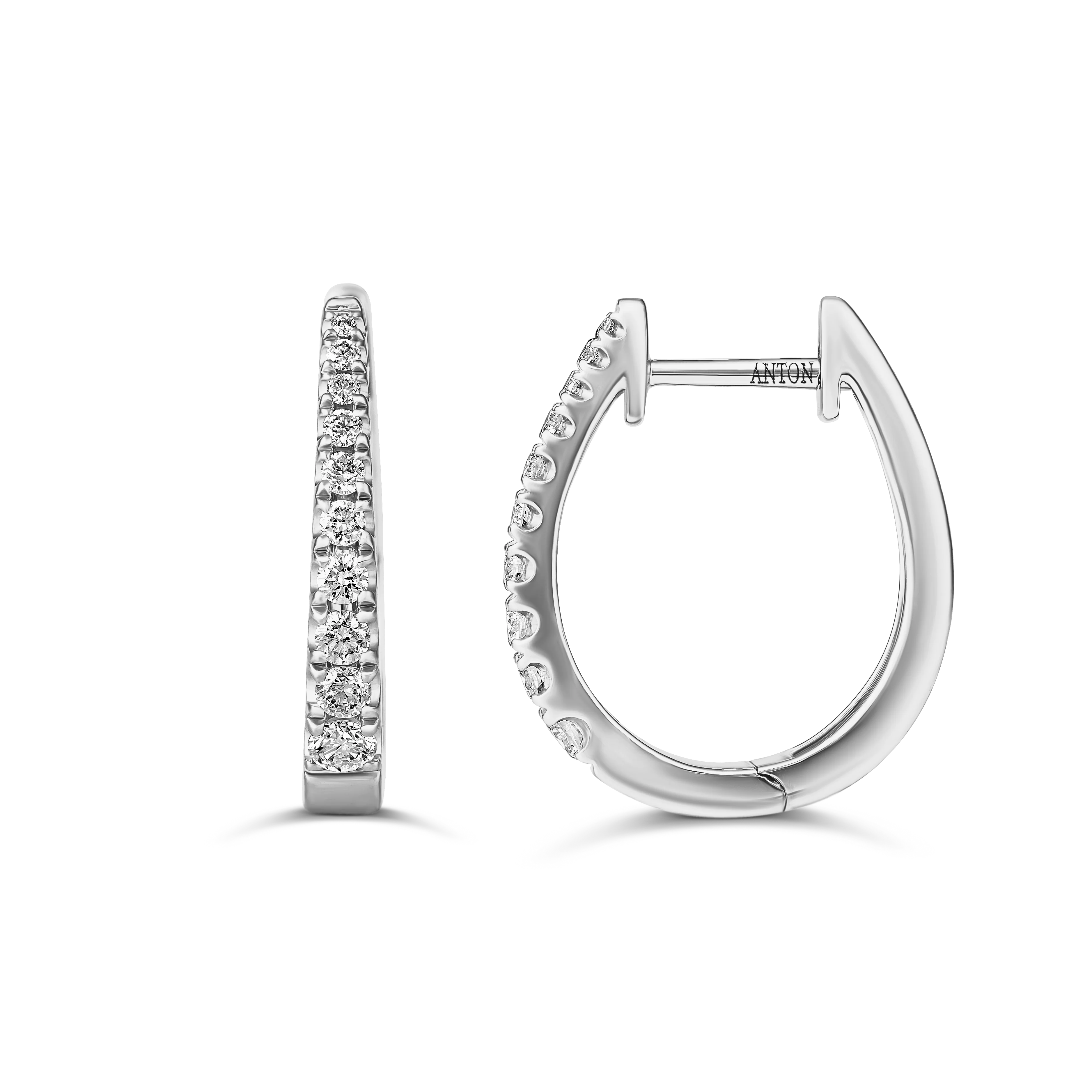 Classic Pear Shape Tapered Huggies Small 16mm | 18K White Gold