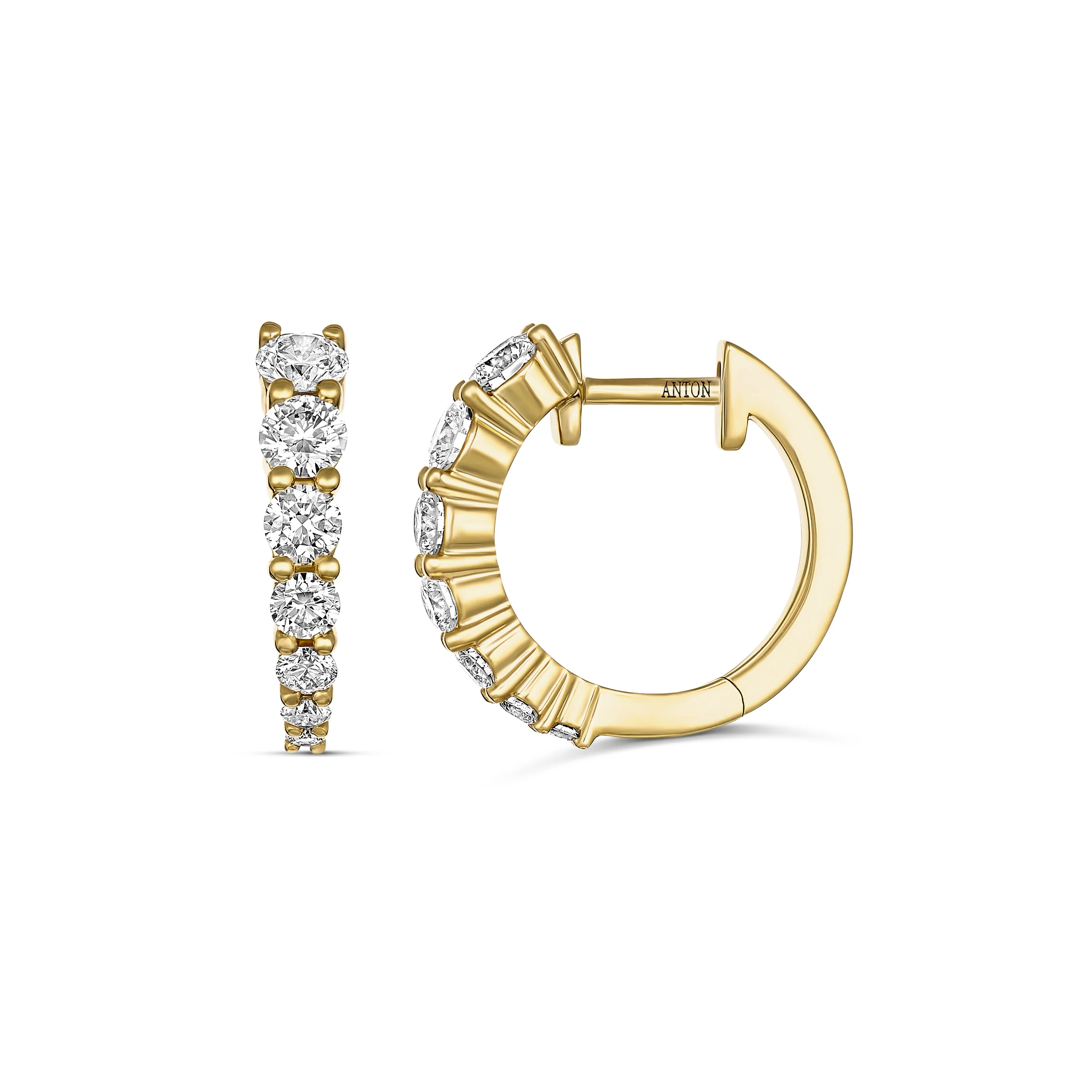 Classic Tapered Mini Huggies Large | 18K Yellow Gold