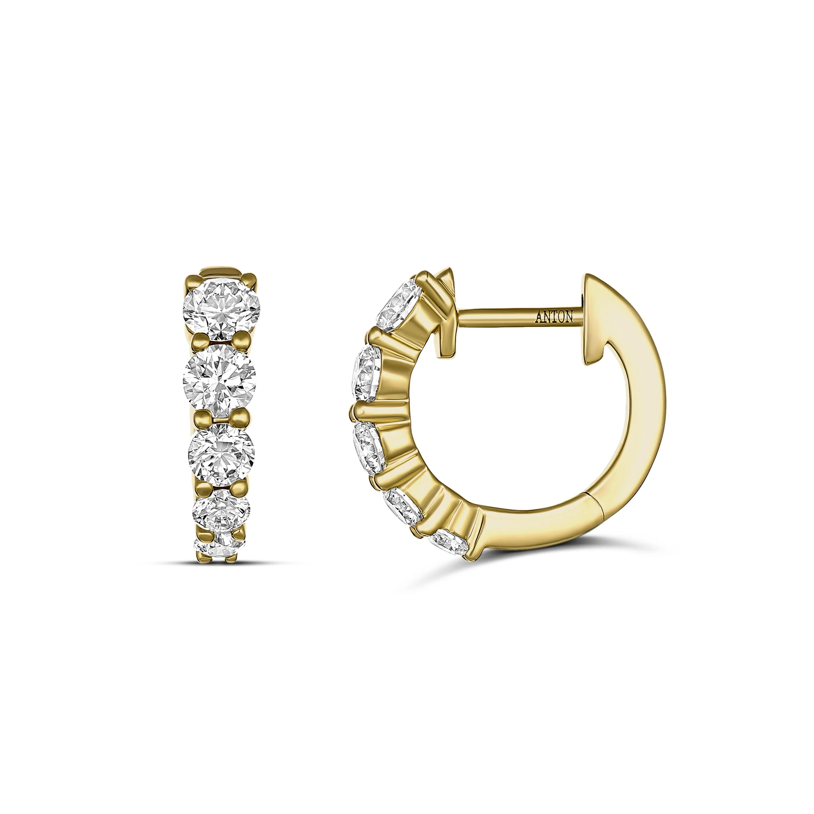 Classic Tapered Mini Huggies Small | 18K Yellow Gold - Image 3