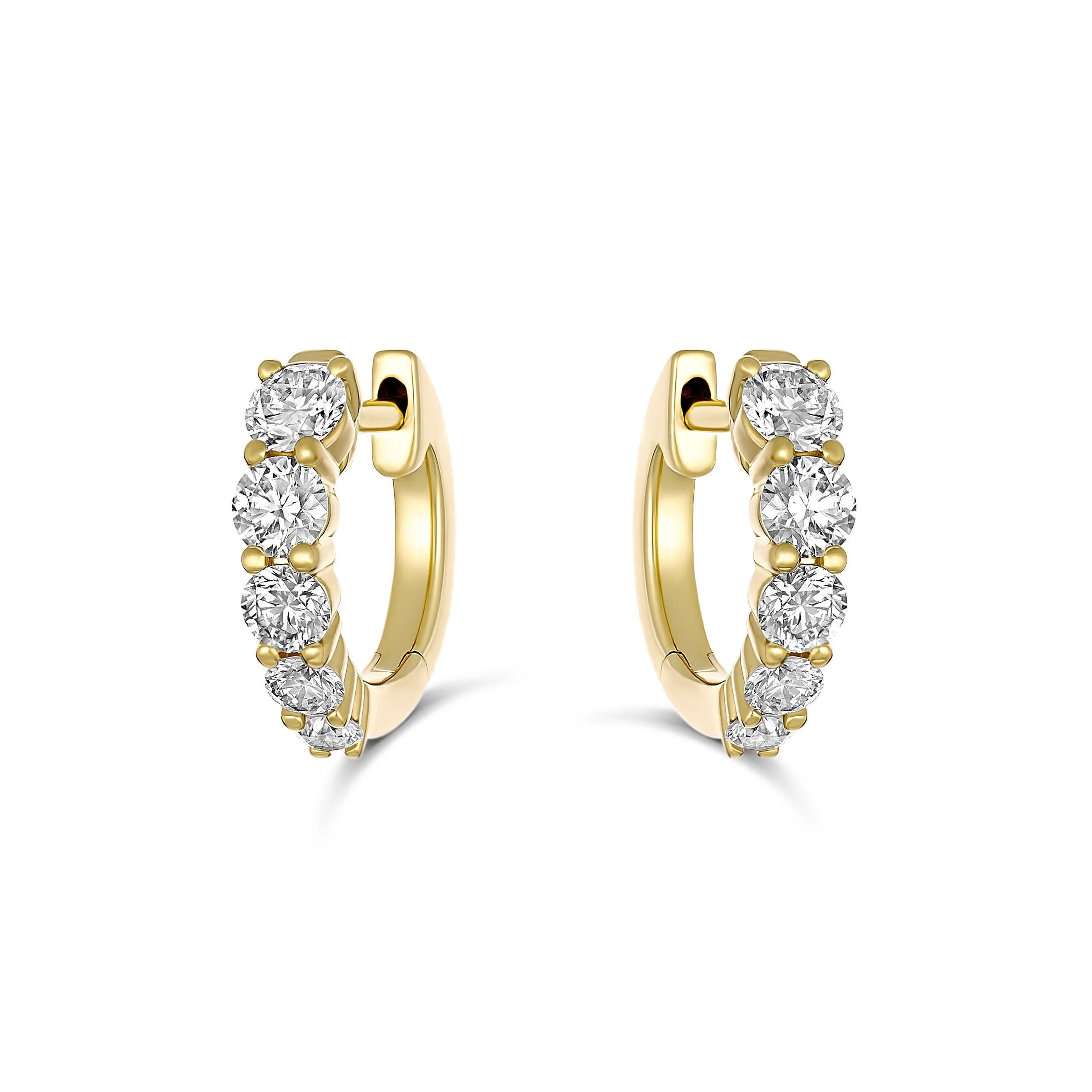 Classic Tapered Mini Huggies Small | 18K Yellow Gold - Image 4