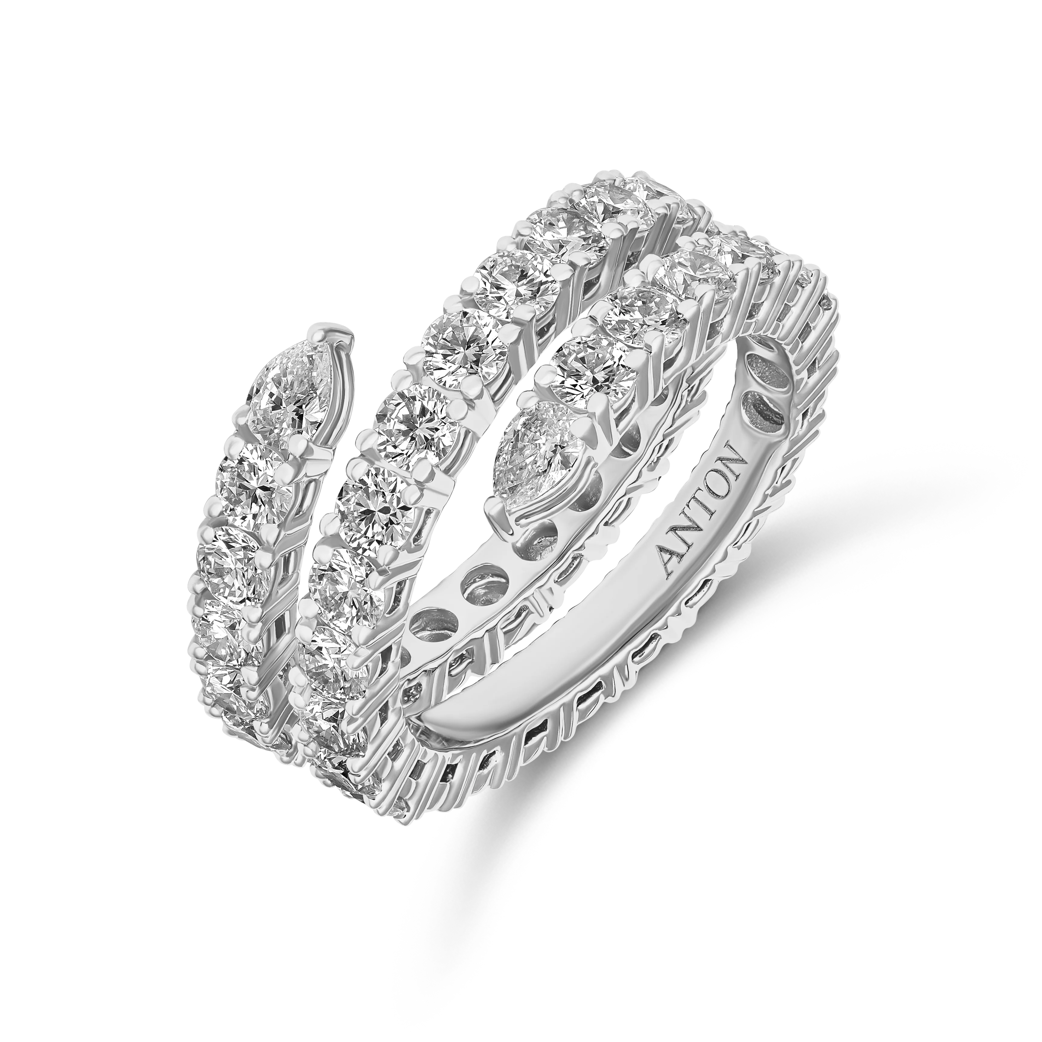 Classic Waterfall Half Eternity Diamond Ring | 18k White Gold - Image 2