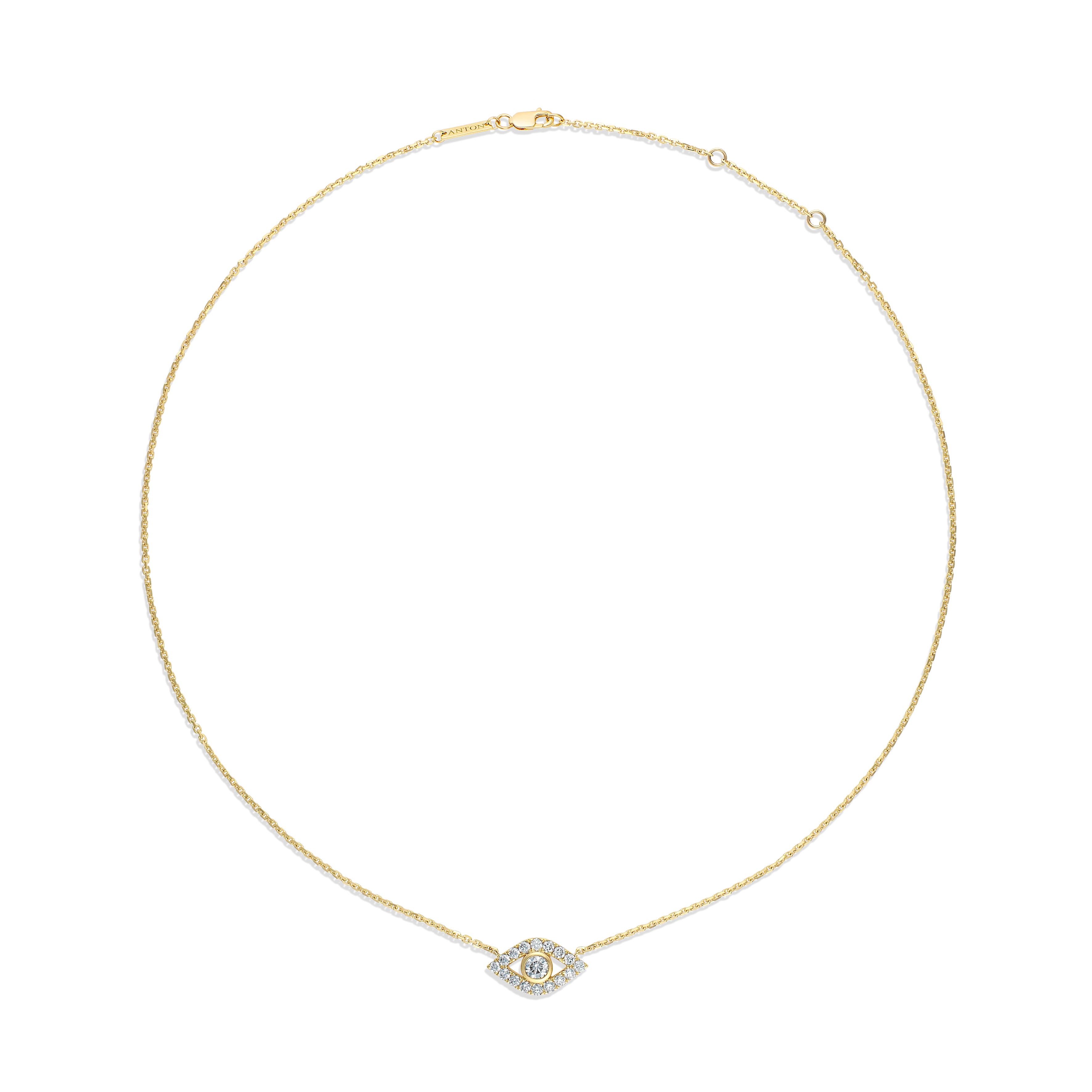 Capri Dreaming® Cora Double Diamond Evil Eye Necklace | Yellow Gold - Image 3