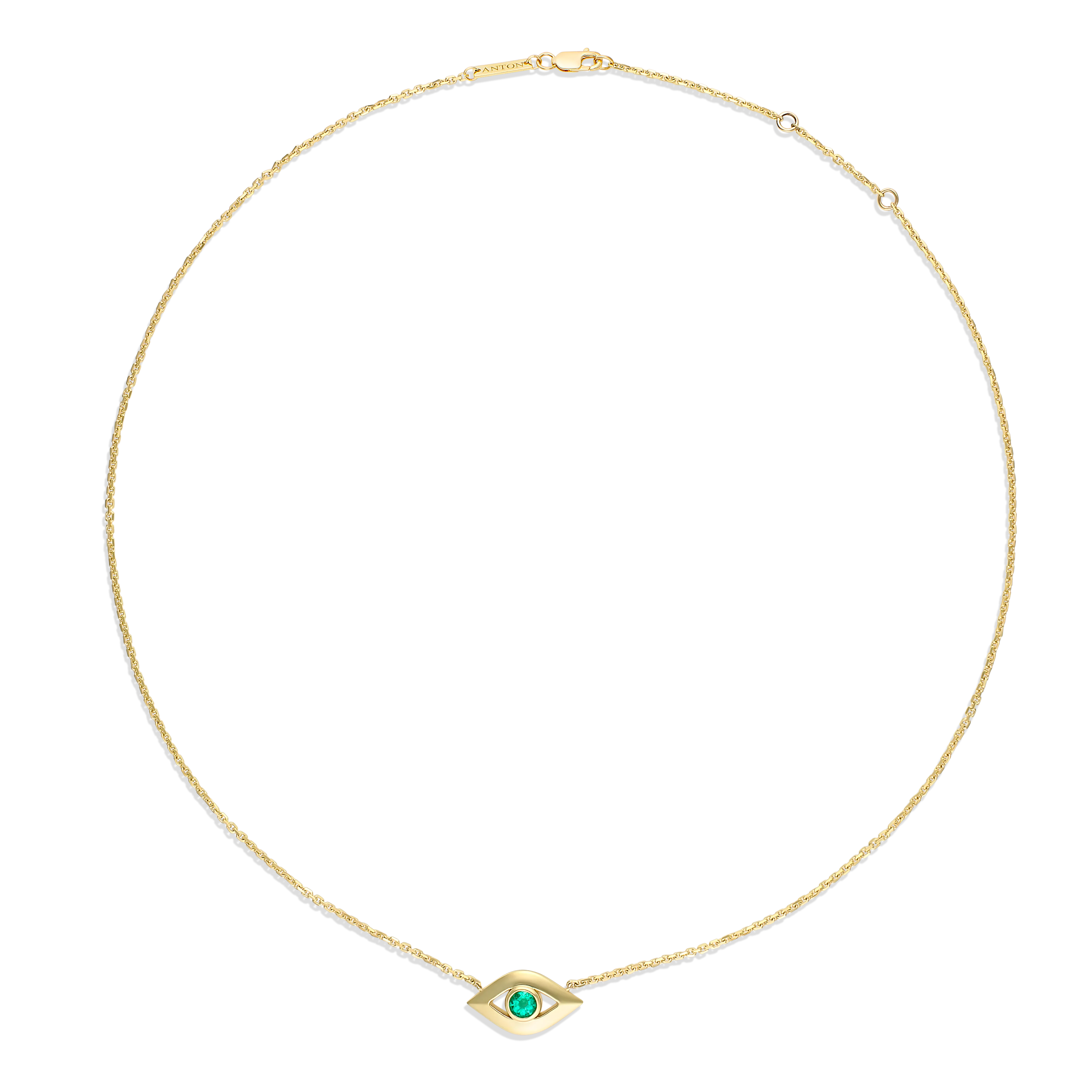 Capri Dreaming® Cora Emerald Evil Eye Necklace | Yellow Gold - Image 3