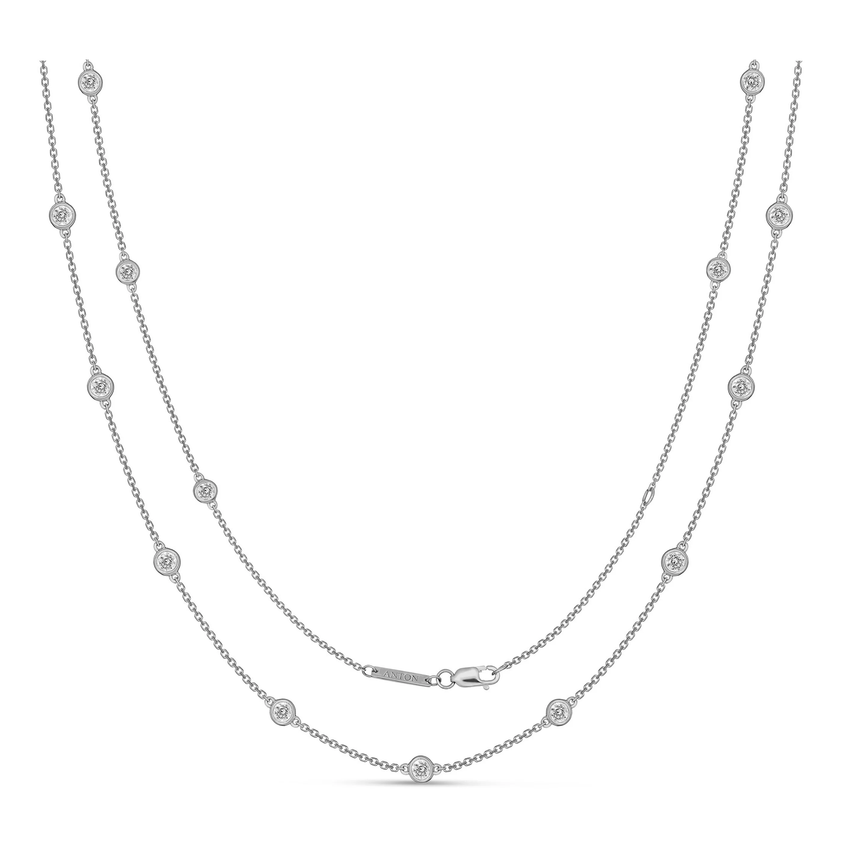 Capri Dreaming® Dot Chain 1.00CT Necklace | 18K White Gold