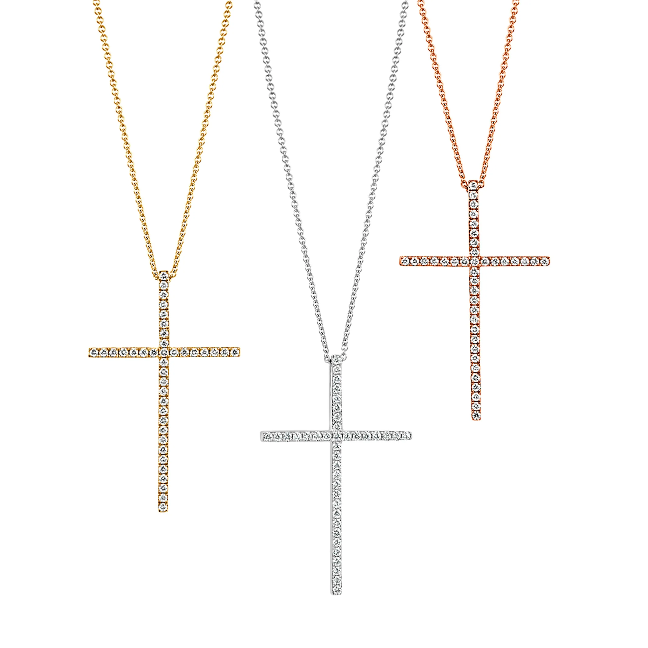 Frankie | Diamond Cross Necklace White Gold - Image 4