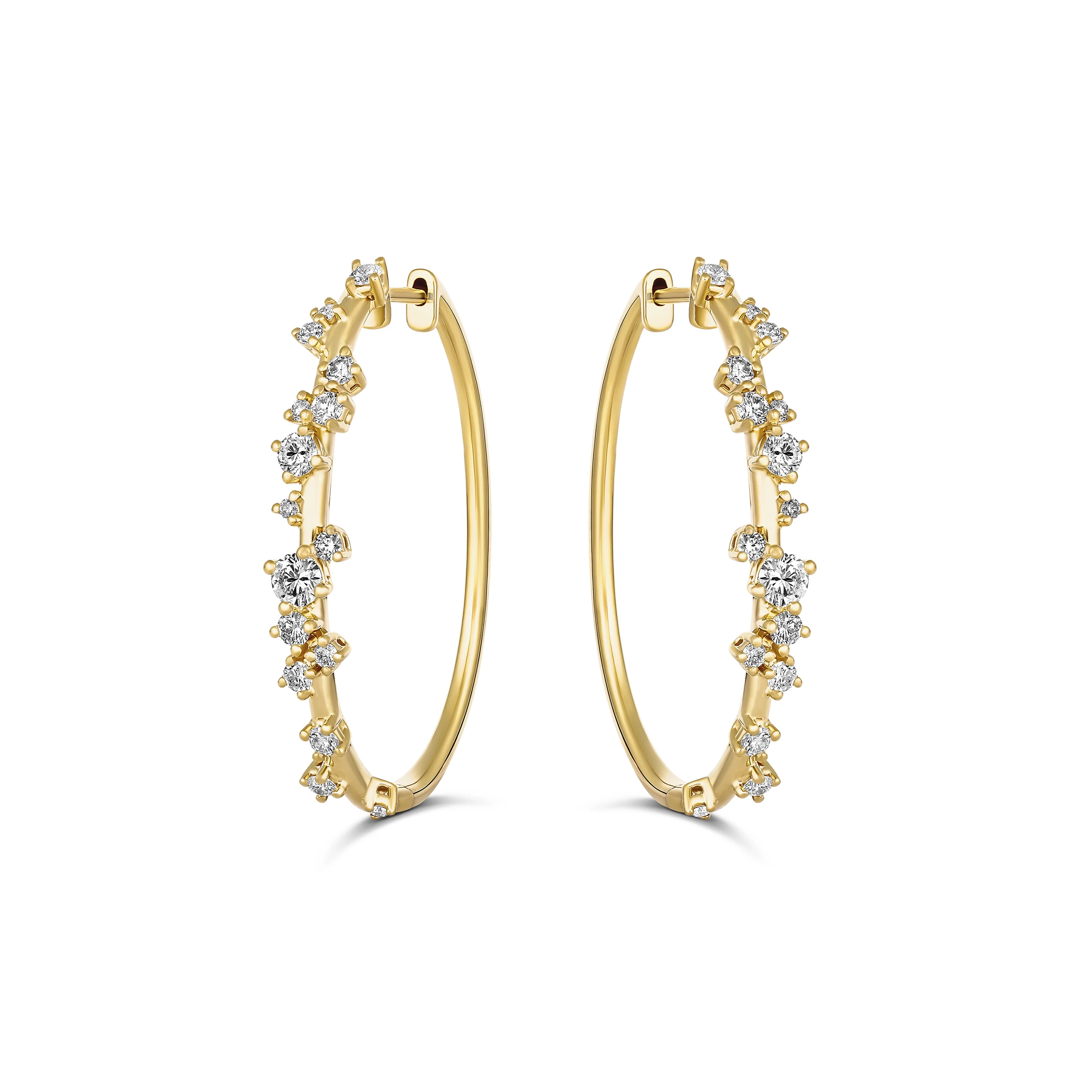 Galaxy Atlas Oval Diamond Earrings | 18K Yellow Gold - Image 2