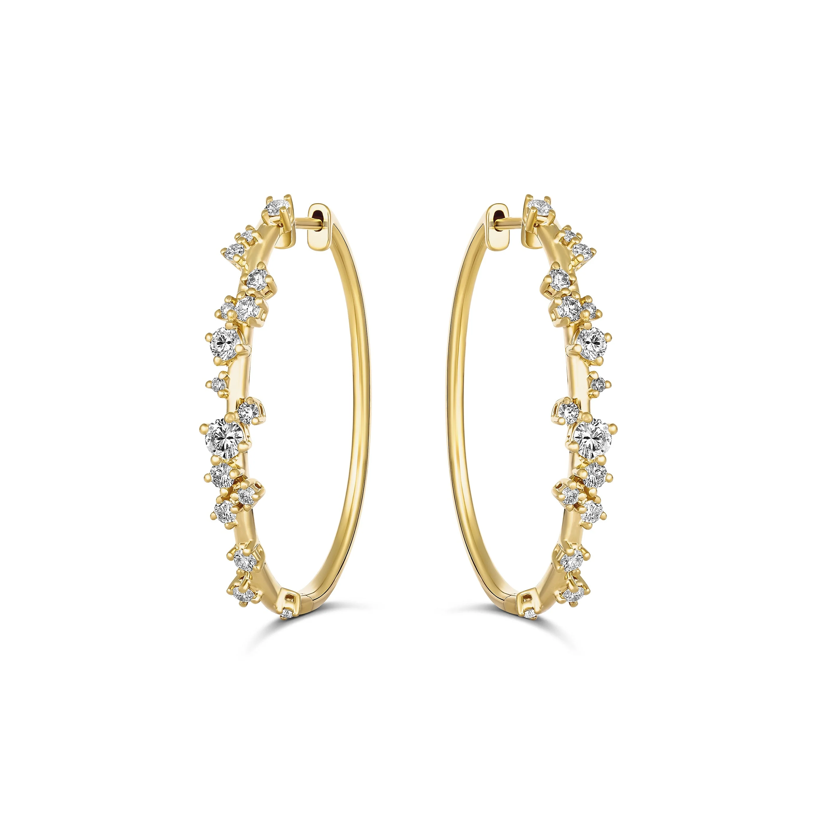 Galaxy Atlas Oval Diamond Earrings | 18K Yellow Gold - Image 4