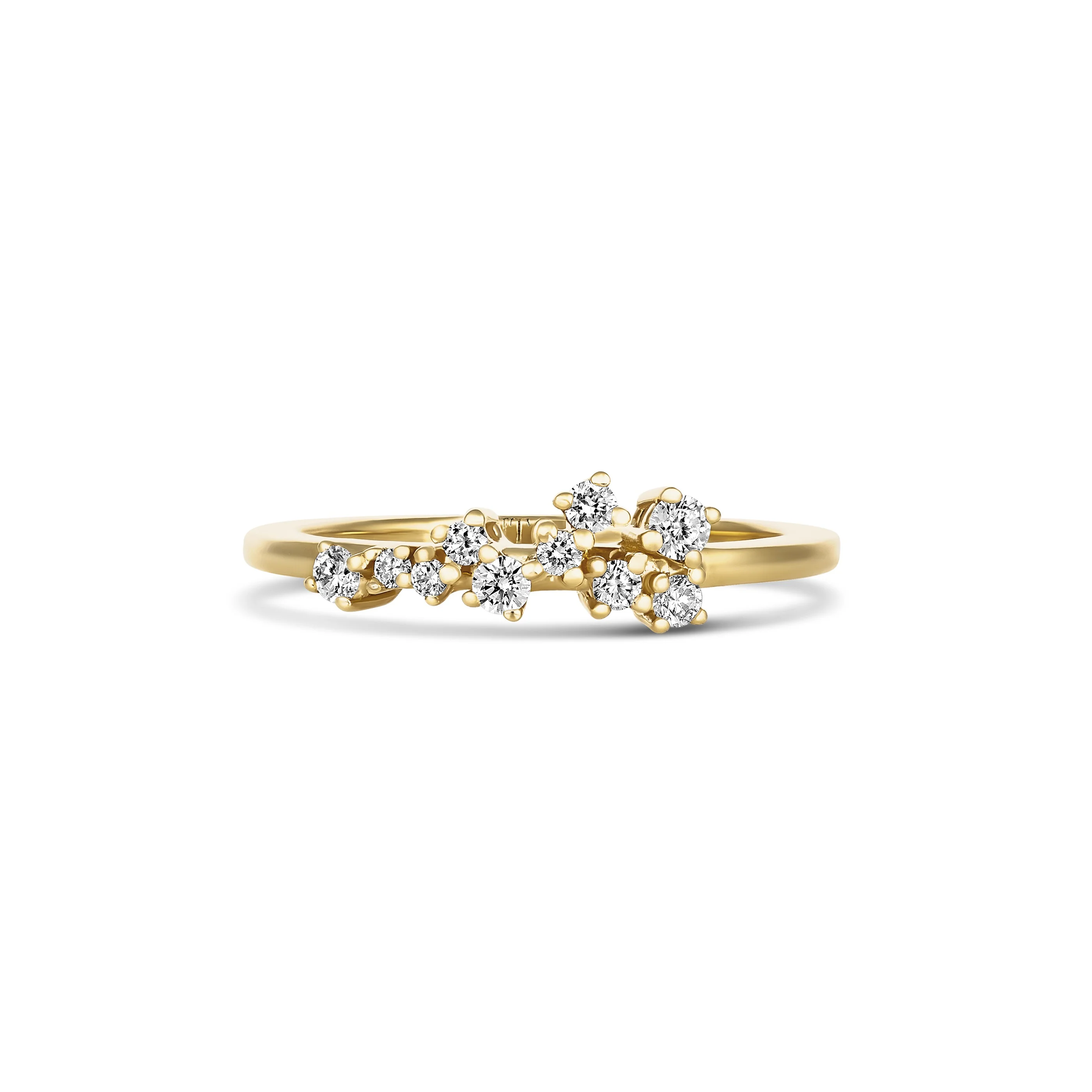 Galaxy Atlas Round Brilliant Cut Diamond Ring | 18K Yellow Gold