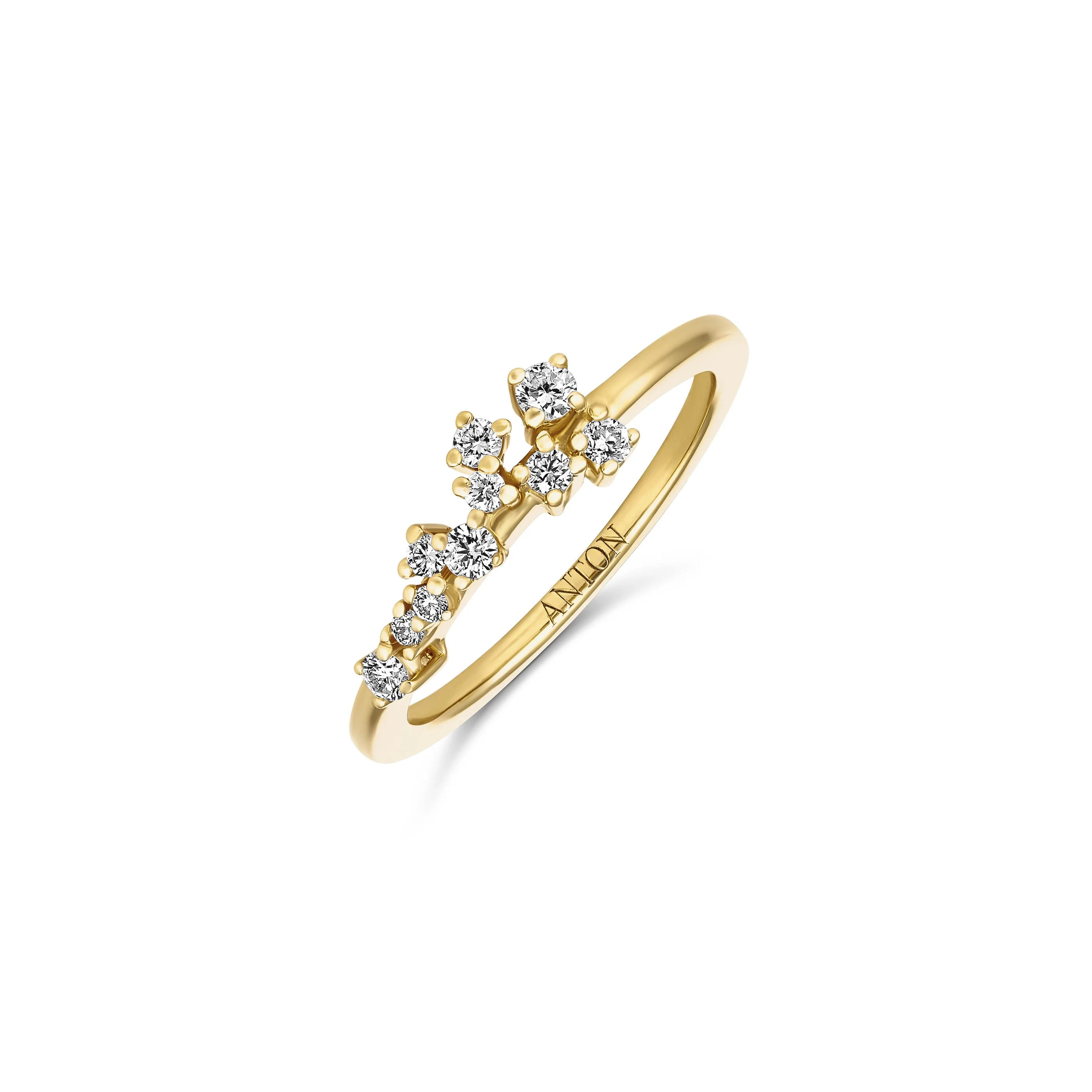 Galaxy Atlas Round Brilliant Cut Diamond Ring | 18K Yellow Gold - Image 2