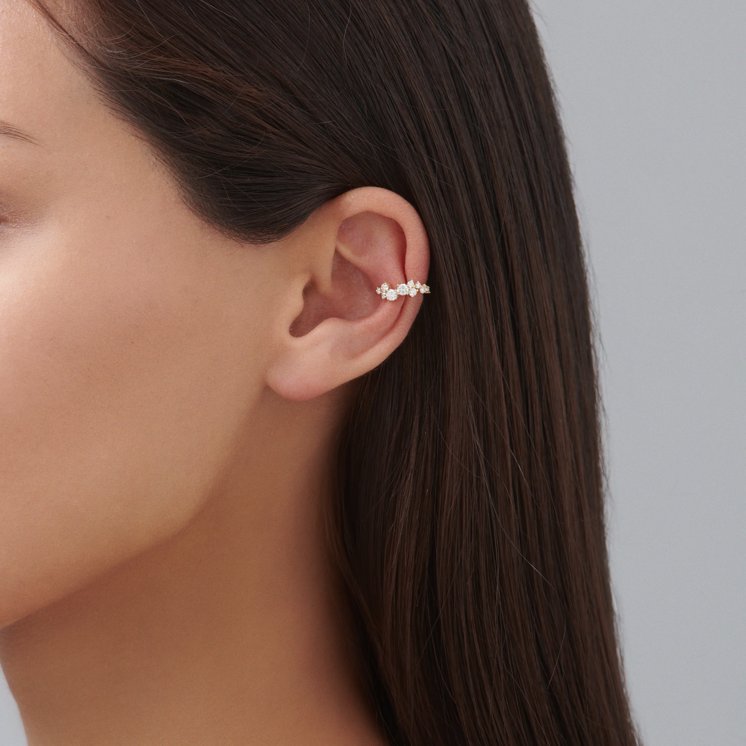 Galaxy Diamond Ear Cuff | 18K White Gold - Image 6