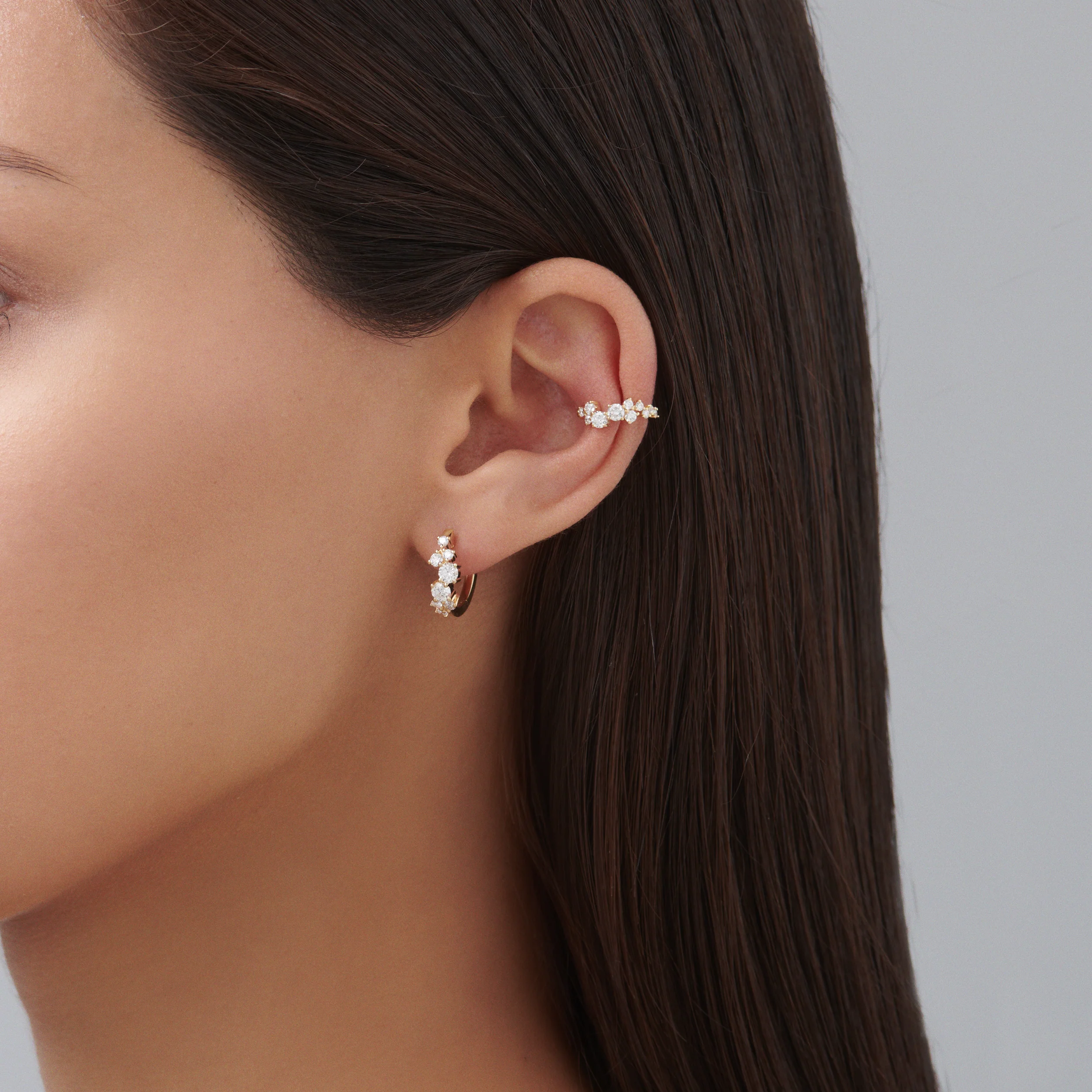 Galaxy Diamond Ear Cuff | 18K Yellow Gold - Image 4