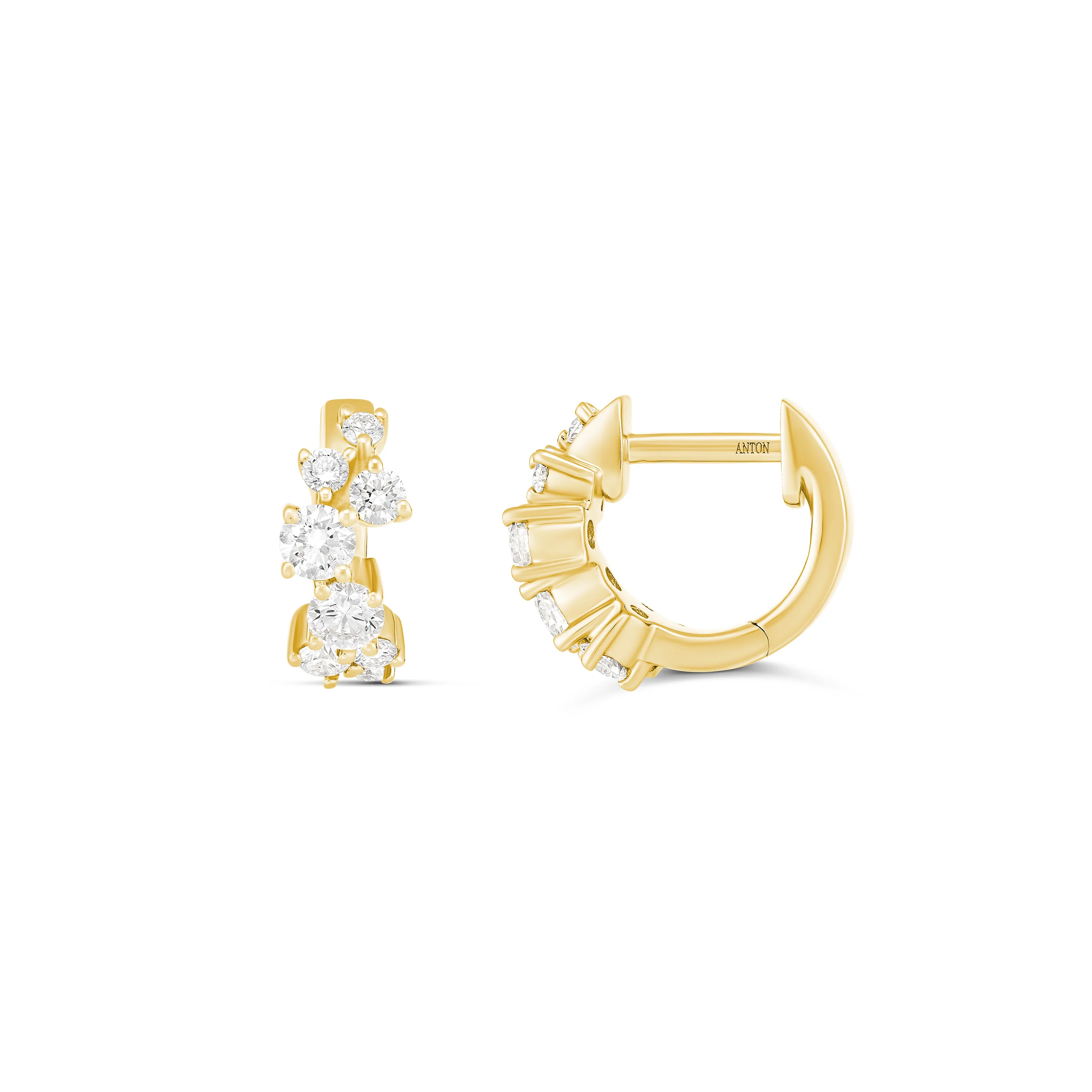 Galaxy Mini Diamond Huggies | 18K White Gold - Image 4
